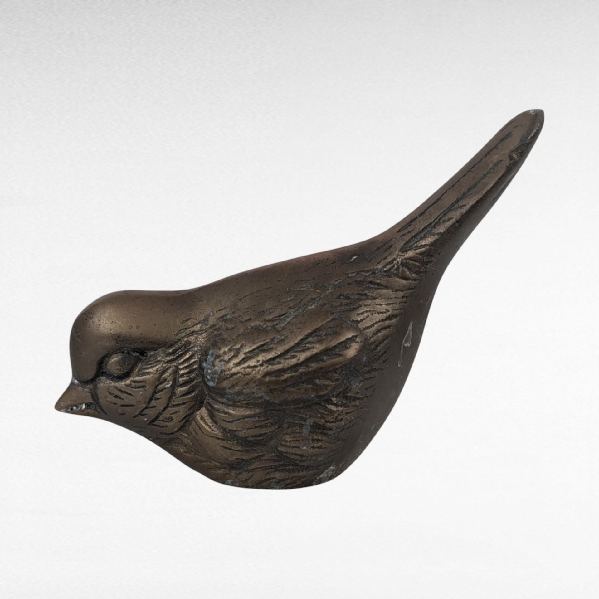 Vintage Metal Bird Figurine, Brass Bird Sculpture, Decorative Bird Statue, Paperweight, Desk Decor, Mid-Century Modern Style