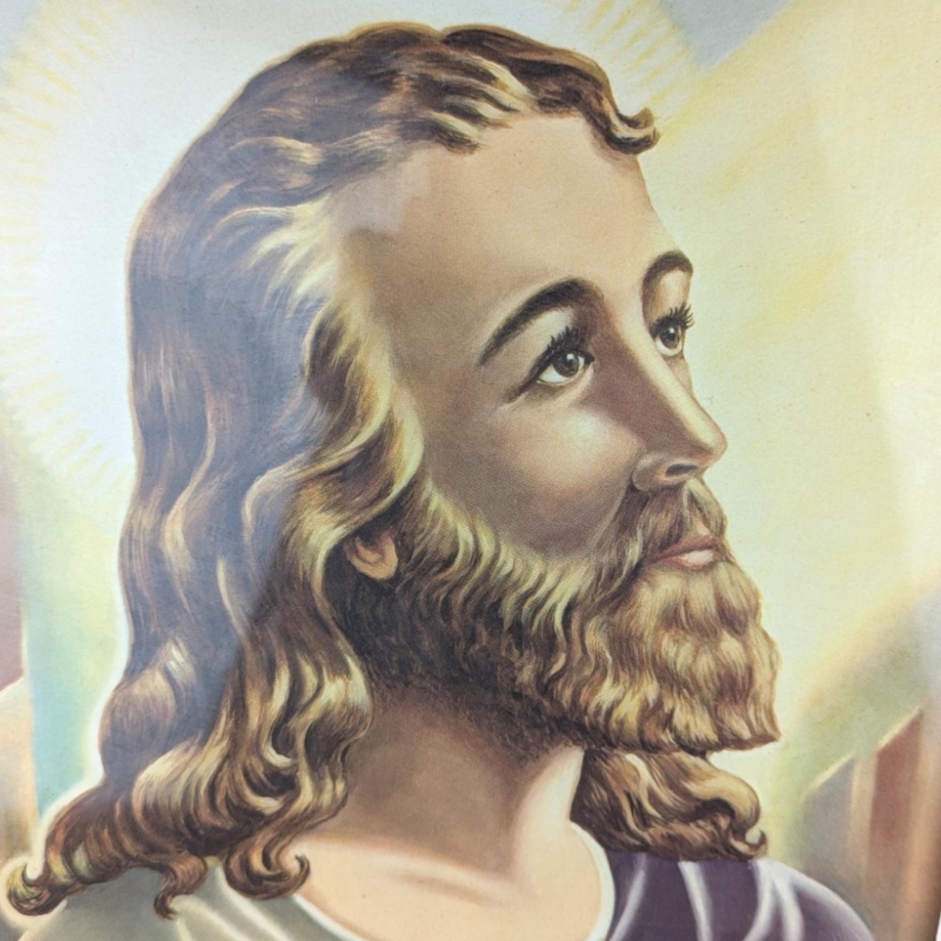 Vintage 1942 "Inspiration" Jesus Framed Print, Religious Wall Art, 17.5 x 11.5 Inches