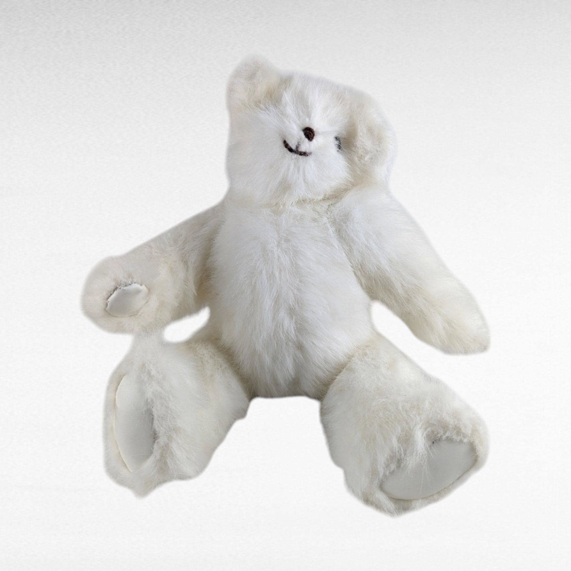 Vintage White Teddy Bears, Joan Chesney Jointed Bear, Berkeley Designs Floral Bear, Collectible Plush Toys, Gift for Collector