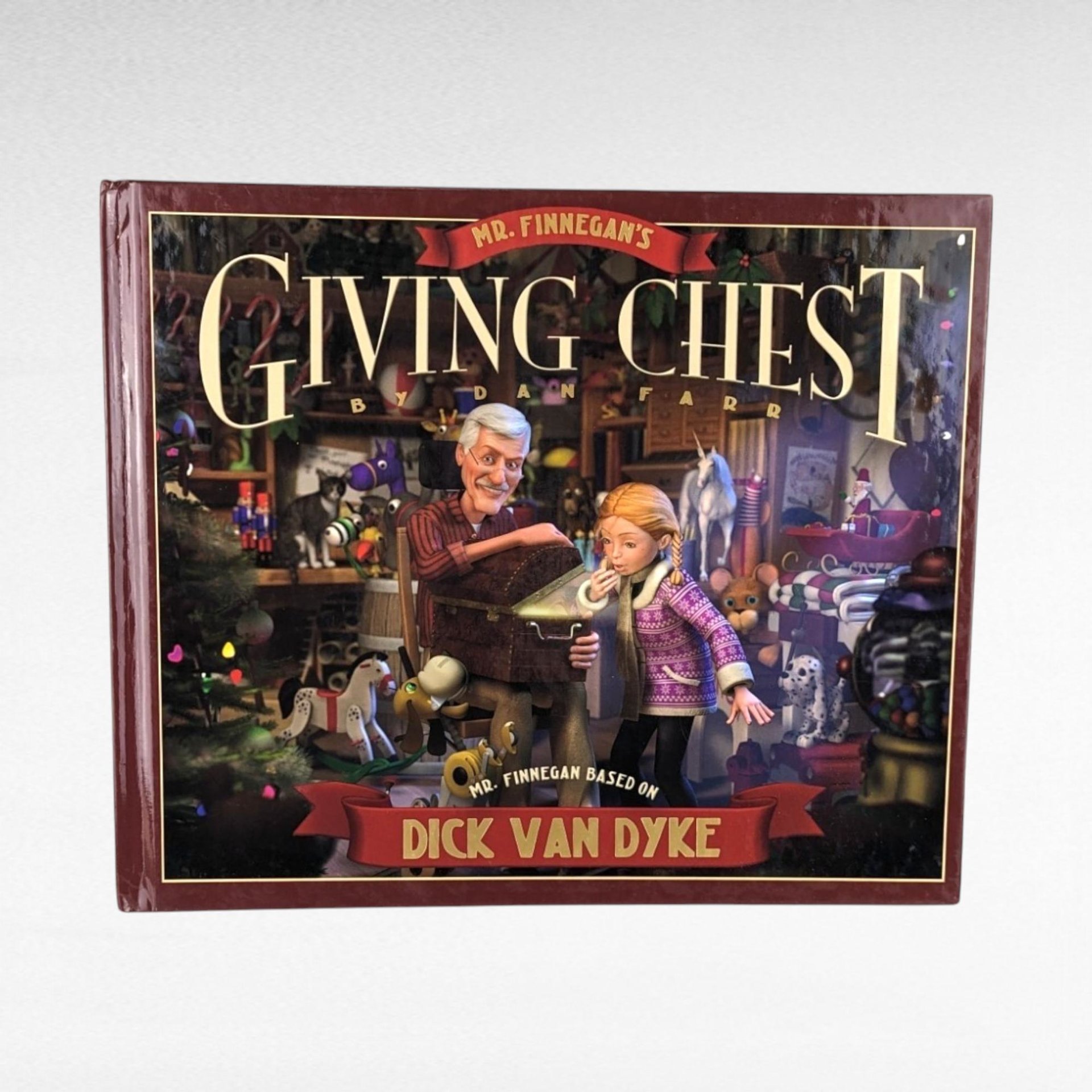 Vintage Christmas Children's Book Pair, Dick Van Dyke Mr. Finnagan's Giving Chest, Golden Christmas Treasury Stories Carols, Holiday Books