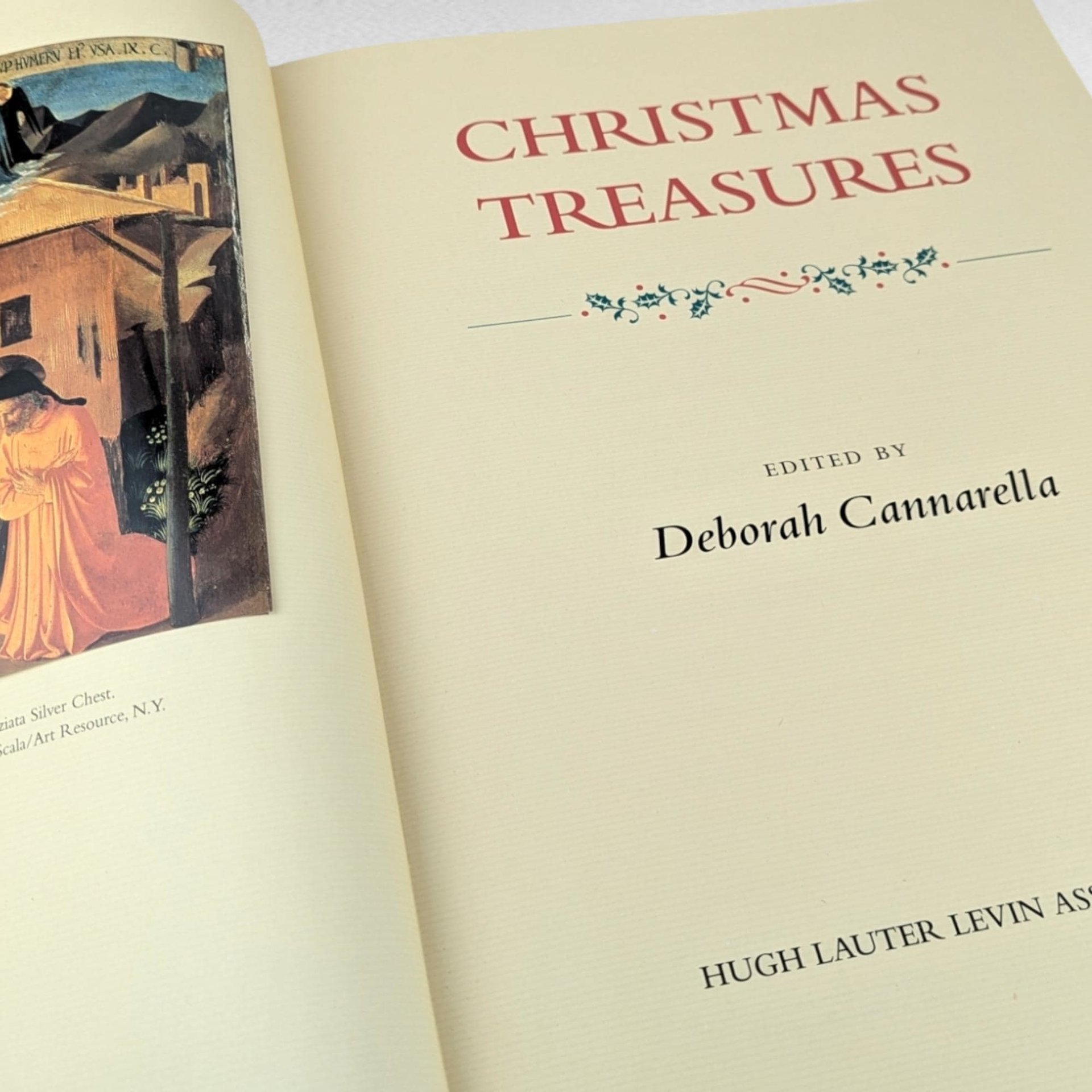 Vintage 1998 Christmas Treasures Book by Deborah Cannarella | Coffee Table Book | Holiday Decor | Christmas Gift | Illustrated