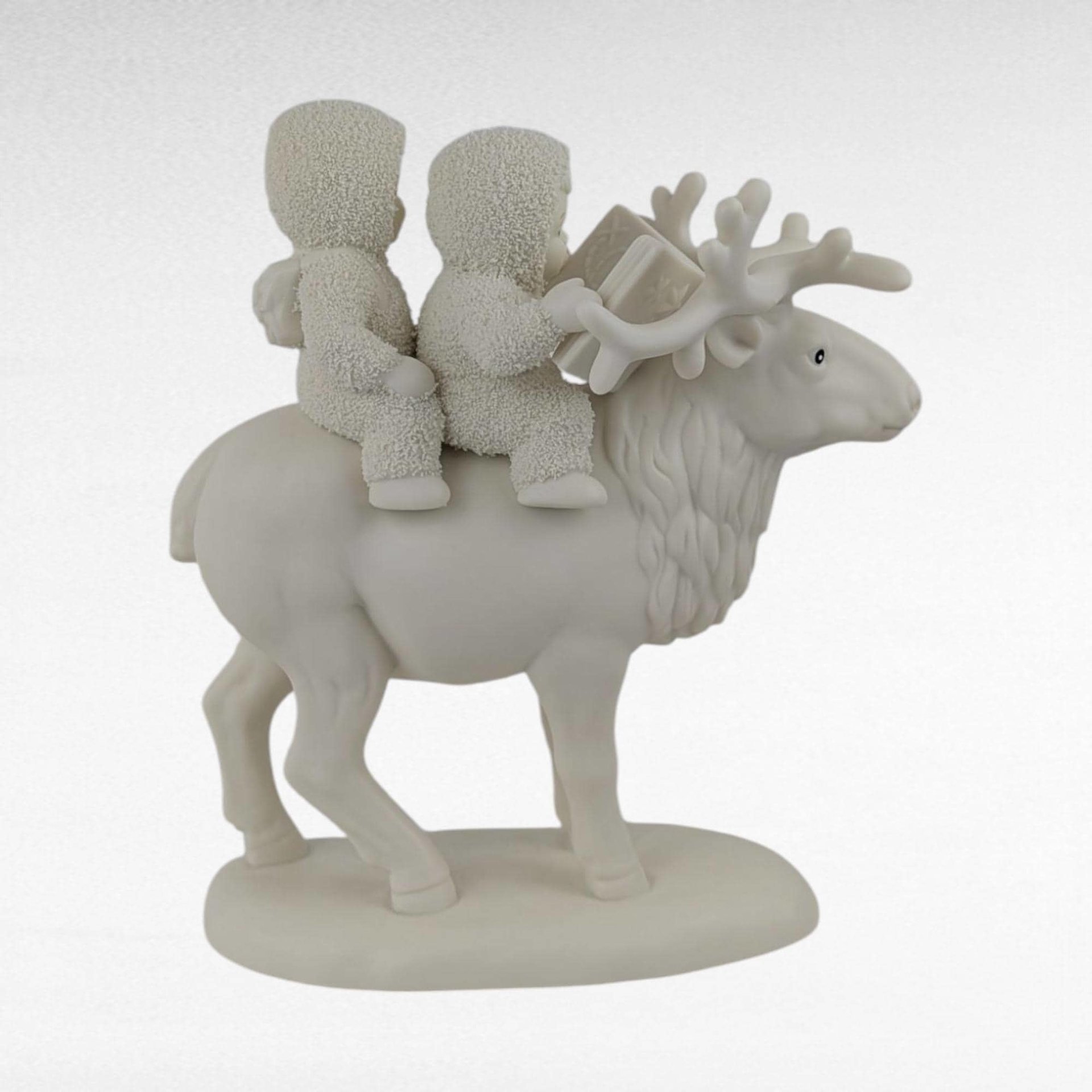 Vintage Dept 56 Snowbabies "A Journey for Two by Caribou!" Figurine, 8 Inch, Collectible Snowbabies, Gift for Collector, Christmas Decor