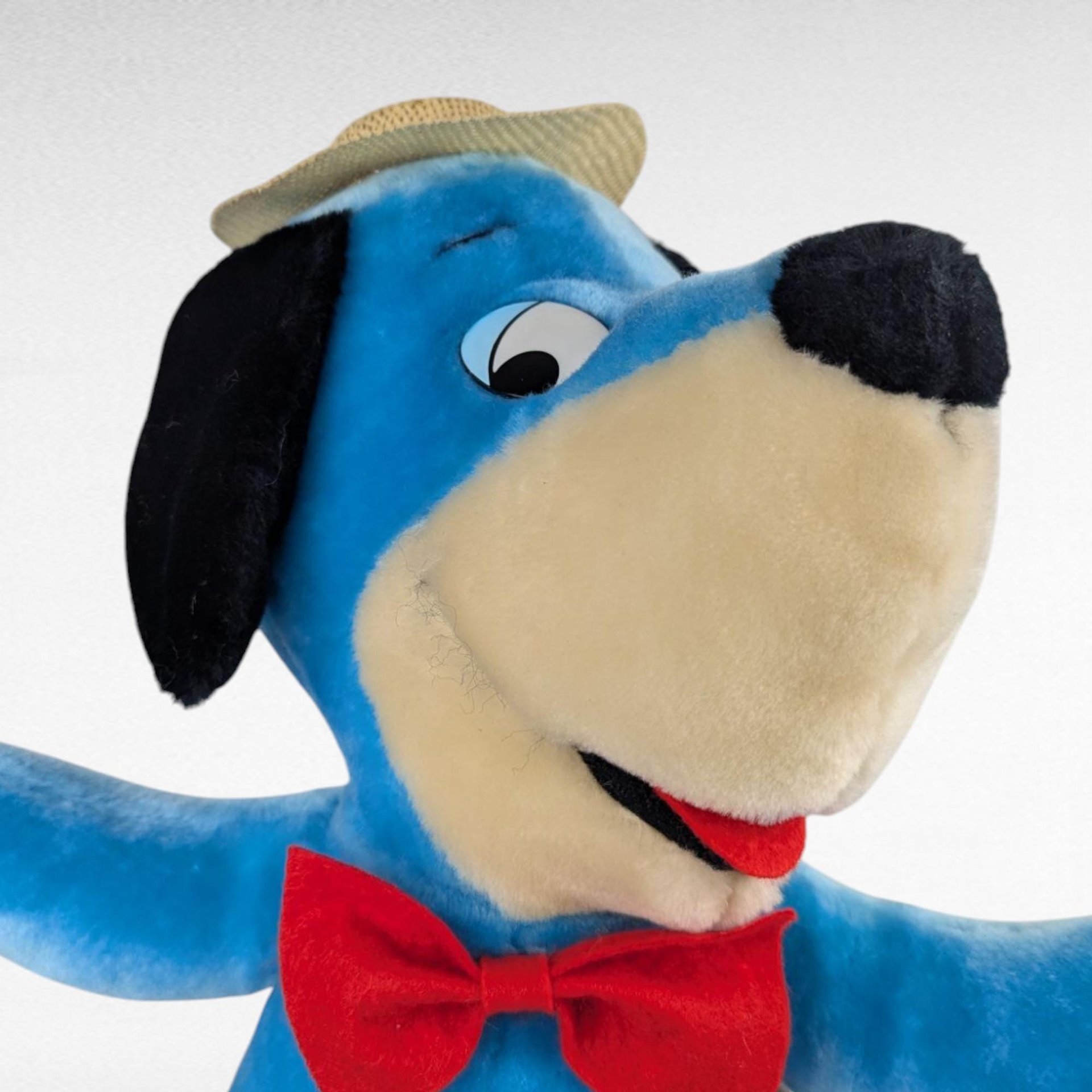 Vintage 1985 Hanna Barbera Huckleberry Hound Plush Toy, Collectible Cartoon Dog Plushie, Gift for Animation Fans