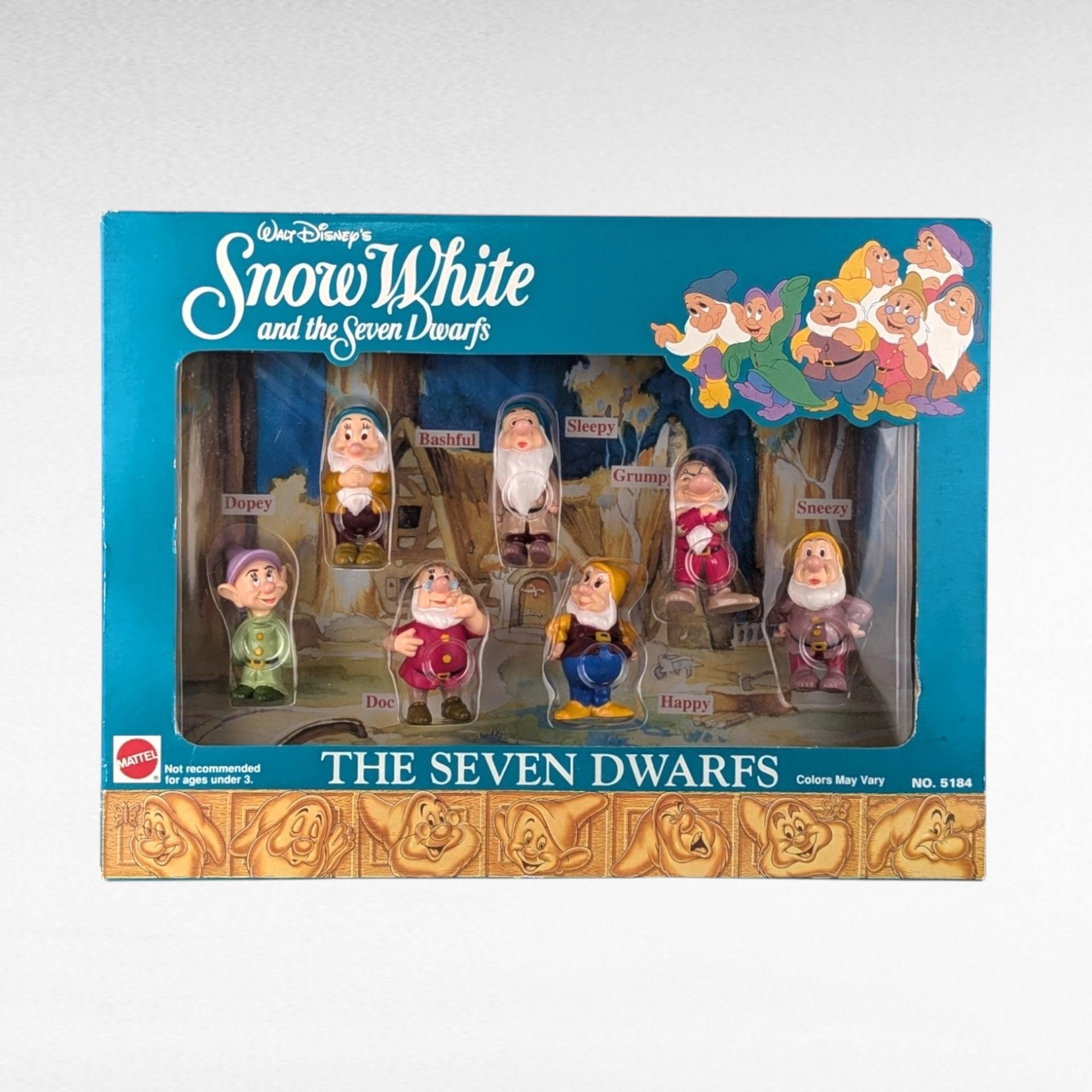 Vintage Snow White and the Seven Dwarfs Figure Set, Disney Collectibles, 1980s Mattel Figures, New in Package, Gift for Disney Fan