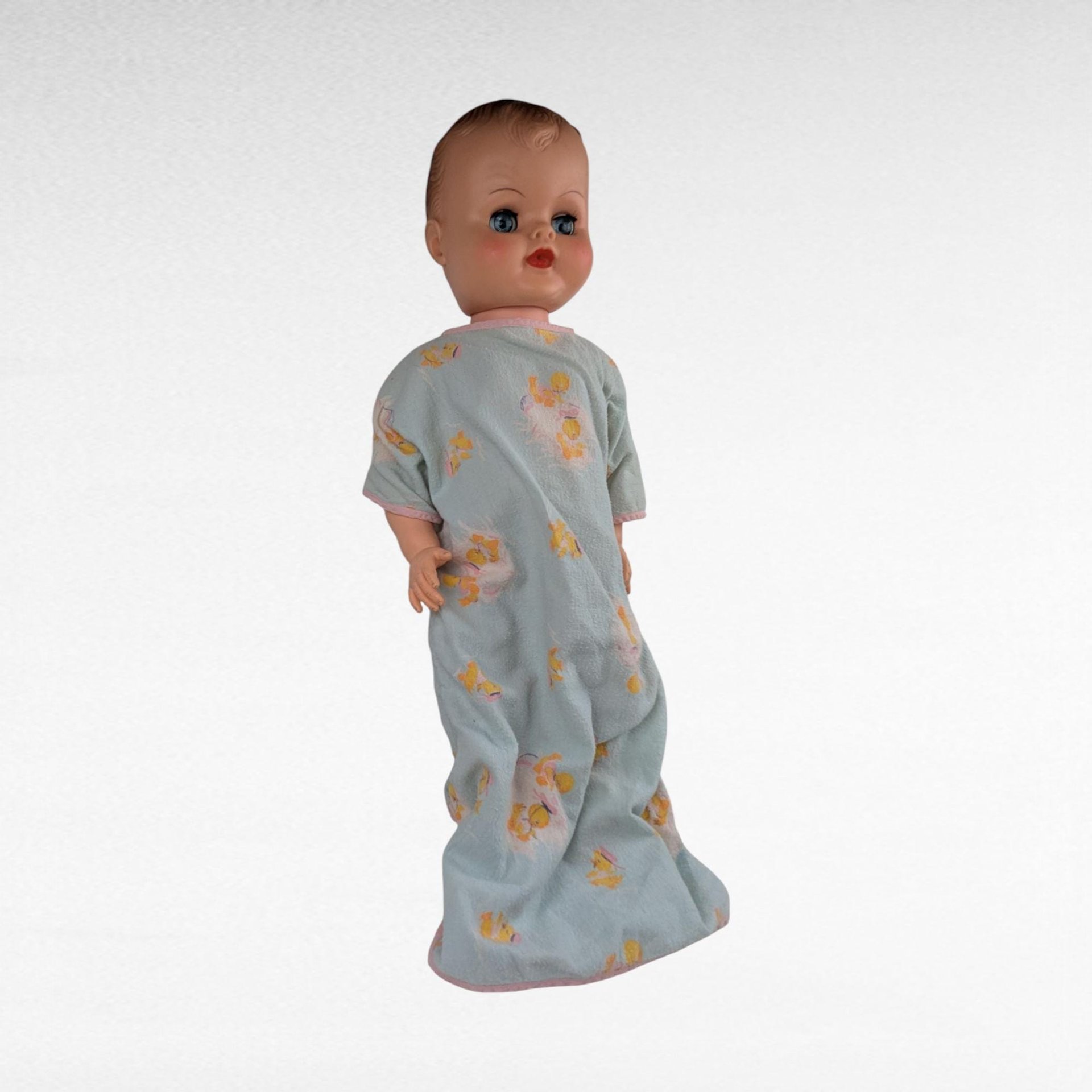 Vintage 20" Plastic Baby Doll with Moving Limbs and Sleeping Eyes, Nightgown, Collectible Baby Doll, Gift for Doll Lovers