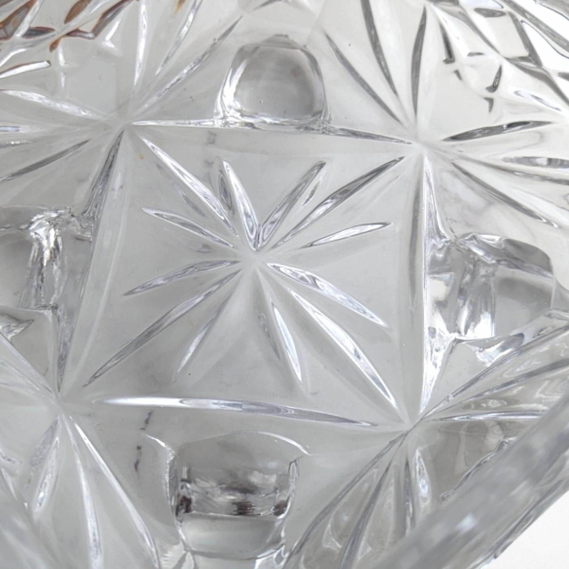 Vintage Crystal Candy Bowl with Lid, 10"H, Diamond Pattern Glass, Footed Bowl, Home Decor, Hostess Gift, Candy Jar