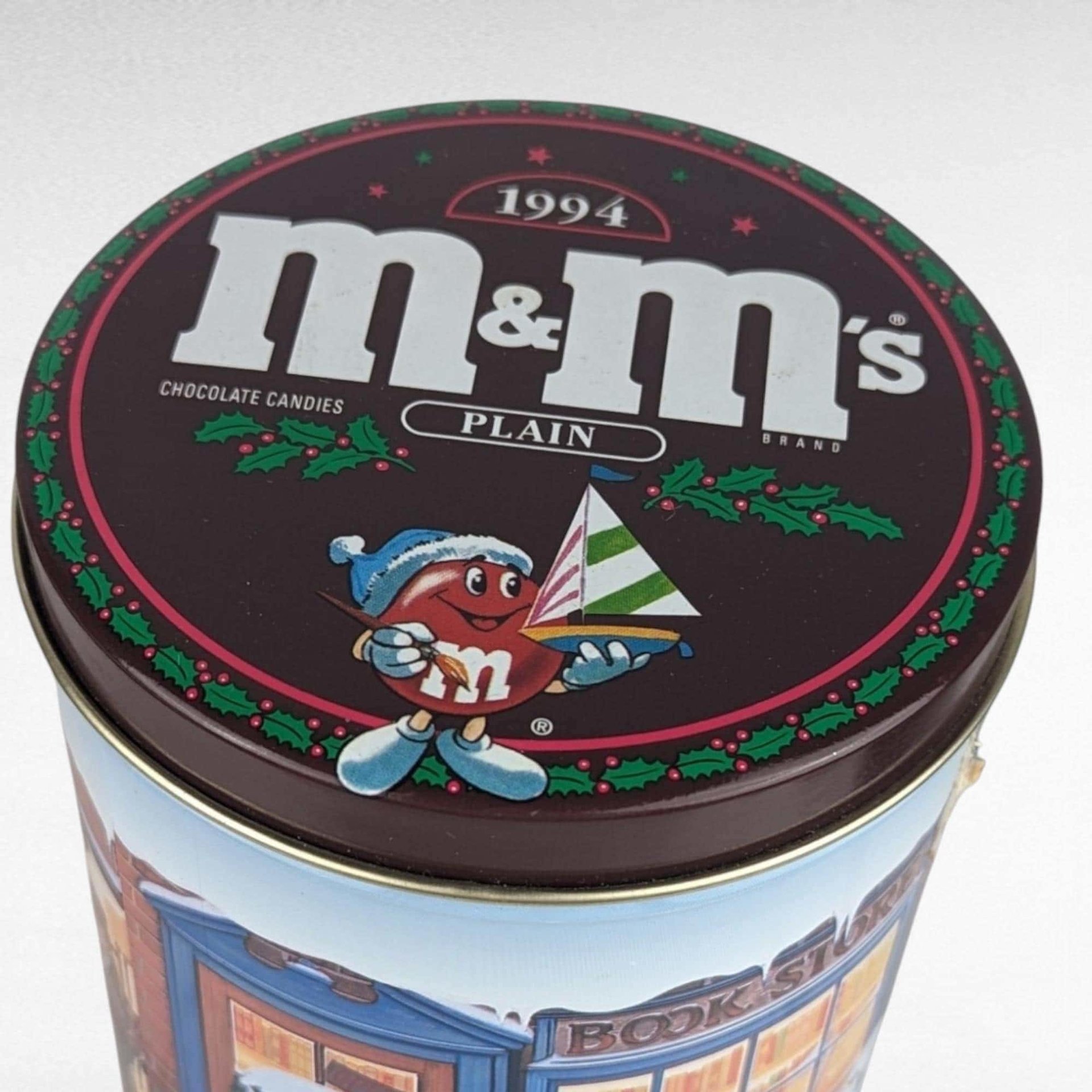 Vintage M&M's Christmas Tins, 1991 and 1994 Holiday Collectible Tins, Candy Storage, Gift for Collector, Kitchen Decor
