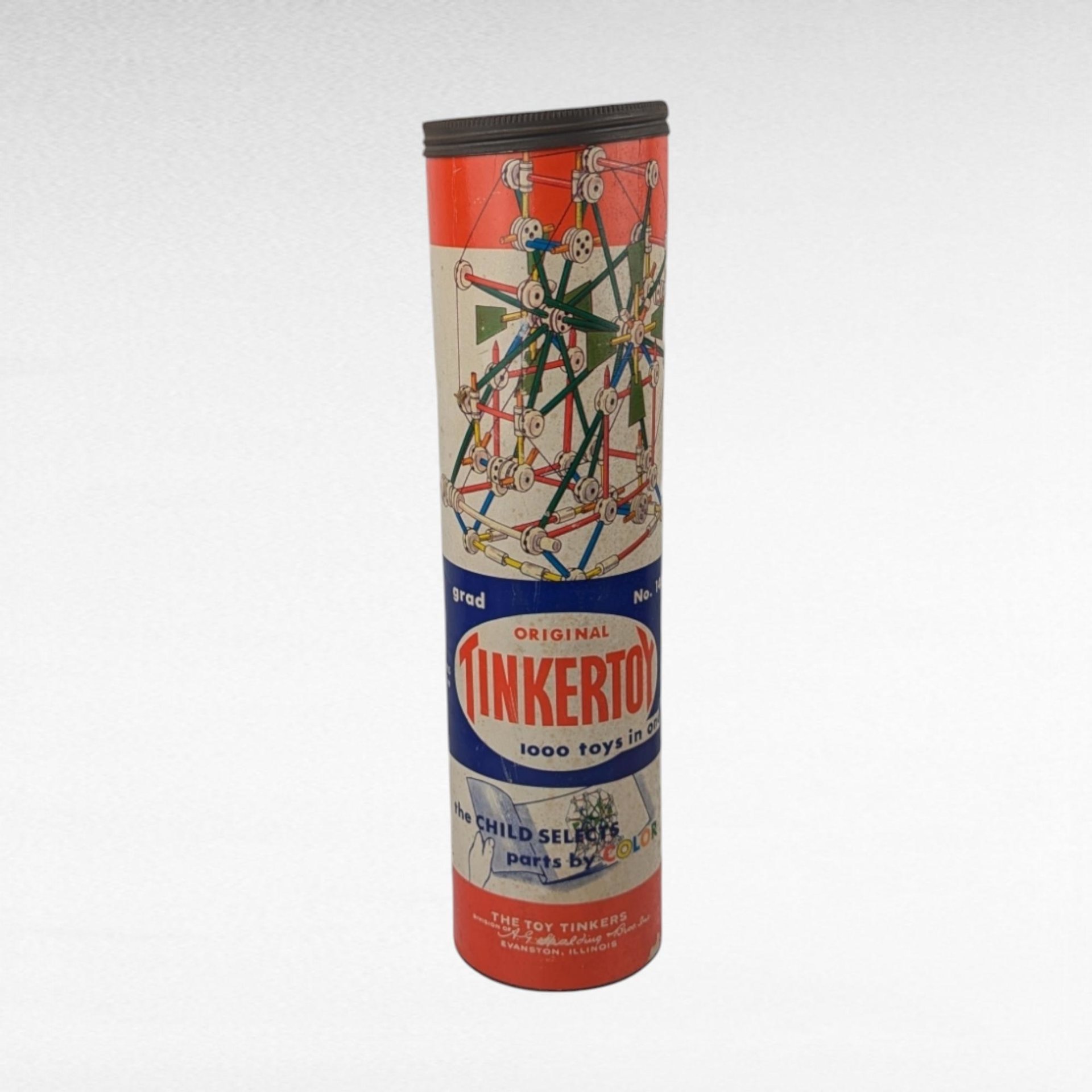 Vintage Tinkertoy Grad No. 146, Classic Building Toy, Collectible Toy, Gift for Kids, Educational Toy, Creative Play, Vintage Tinkertoy Set