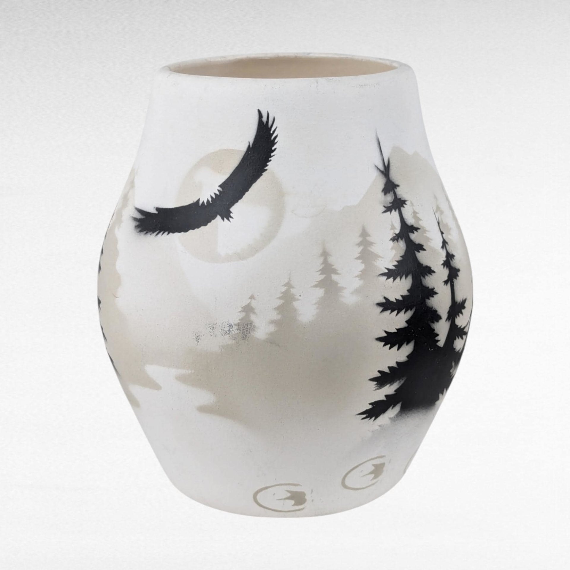 2004 Navajo Pottery Vase with Horse Design, Hand-Painted Vase, Southwest Decor, Native American Art, Collectible Pottery