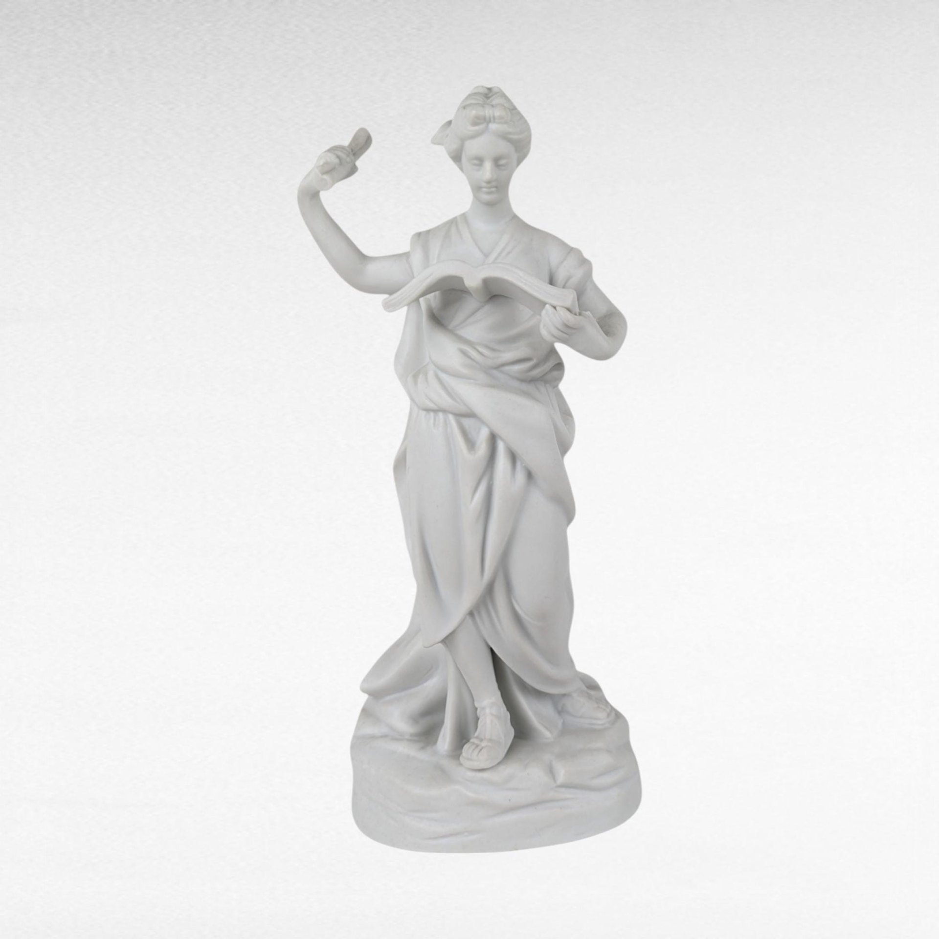 Vintage Andrea by Sadek Bisque Greek Muse Figurines, Memory & Artist Pair, 8.5" Elegant Home Decor, Gift for Art Lovers, Shelf Decor