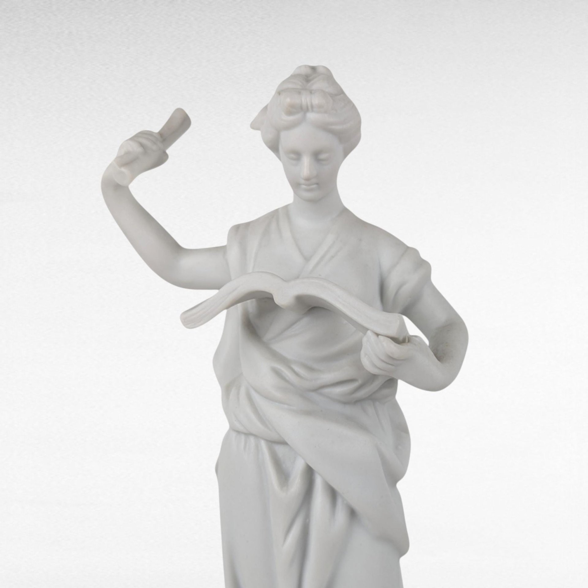 Vintage Andrea by Sadek Bisque Greek Muse Figurines, Memory & Artist Pair, 8.5" Elegant Home Decor, Gift for Art Lovers, Shelf Decor