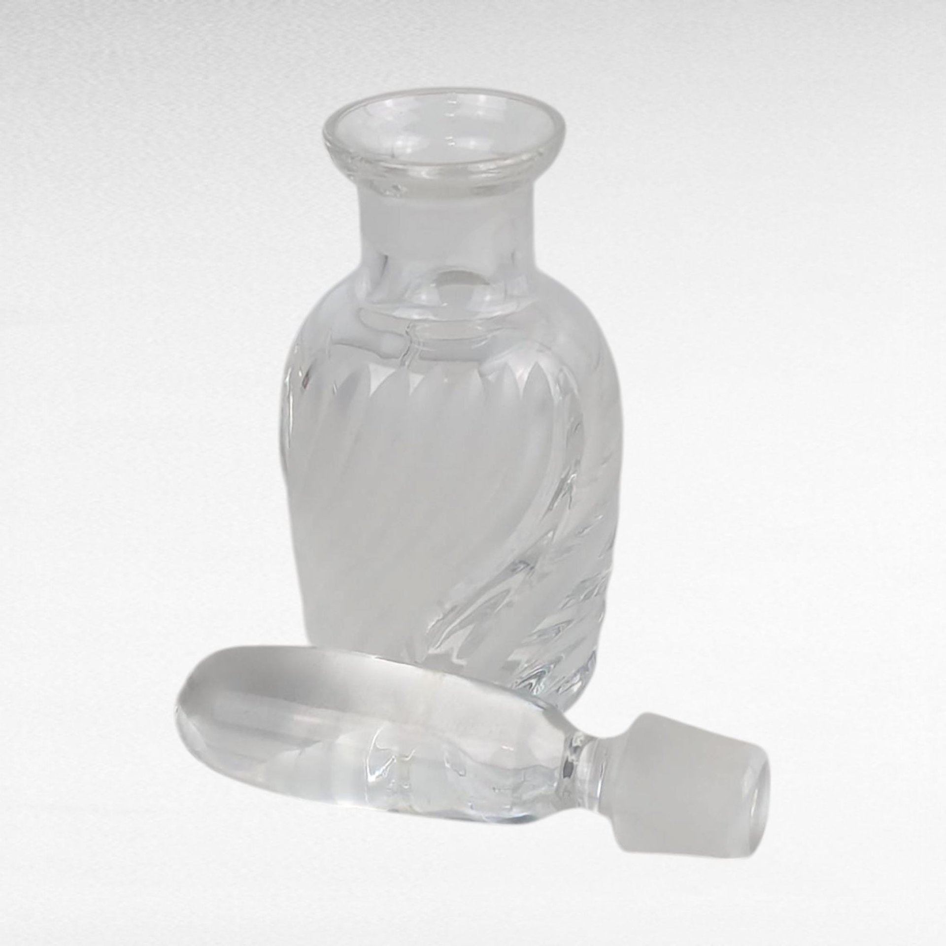 Vintage Lenox Windswept Clear Glass Perfume Bottle with Stopper, 5.25" Height, Elegant Vanity Decor, Gift for Her