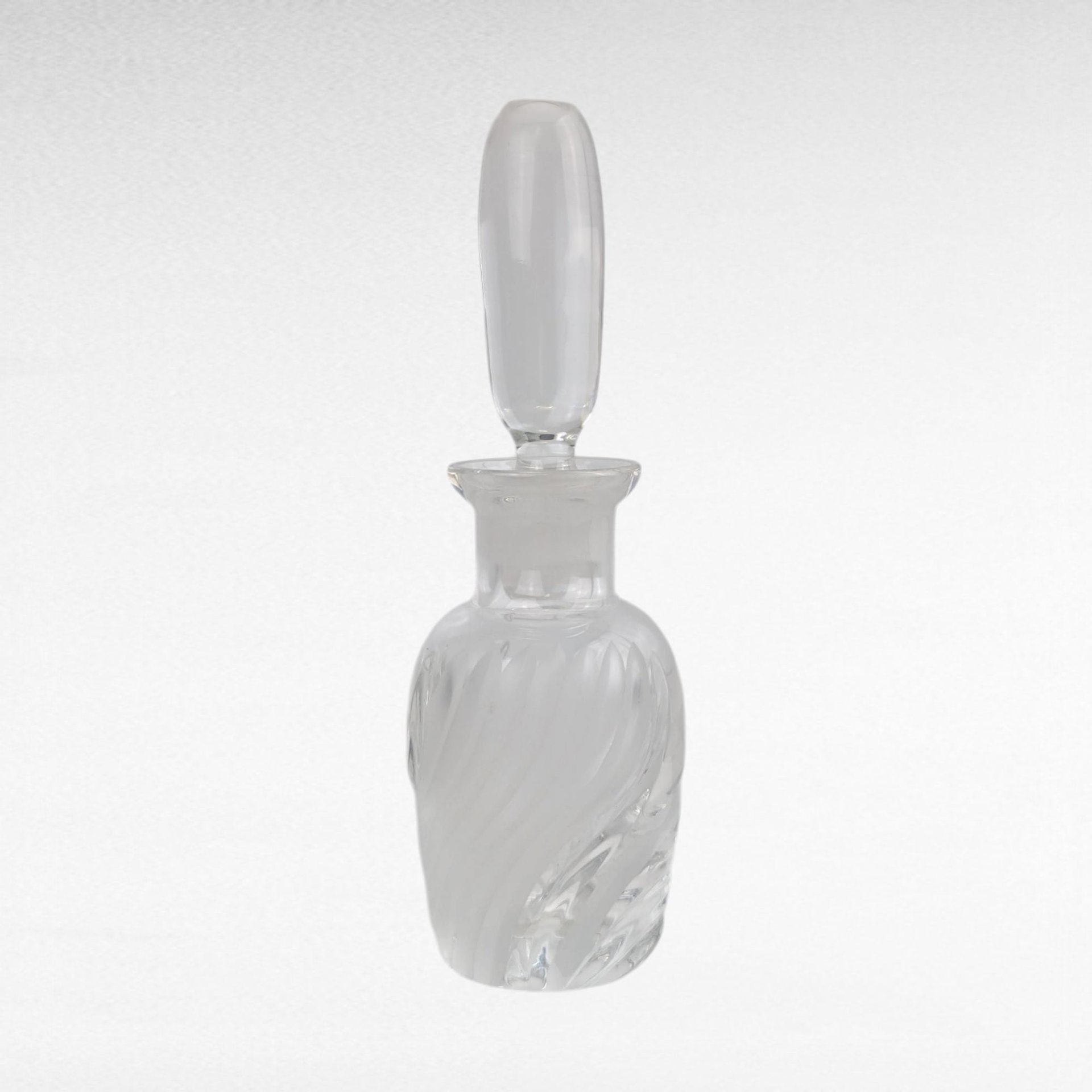 Vintage Lenox Windswept Clear Glass Perfume Bottle with Stopper, 5.25" Height, Elegant Vanity Decor, Gift for Her