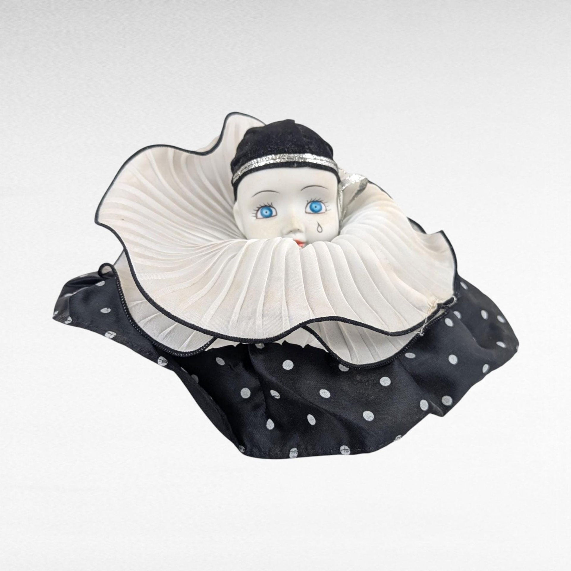 Vintage Sad Clown Head Music Box. 