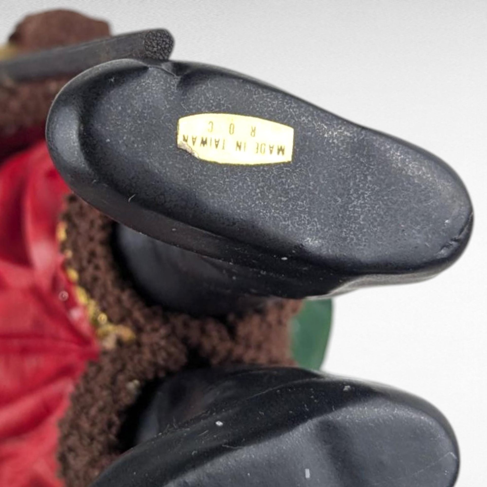 Vintage Santa with Pole Figure, Stiff Fabric Christmas Decoration, Collectible Holiday Decor, Unique Santa Claus, Mantle Decor