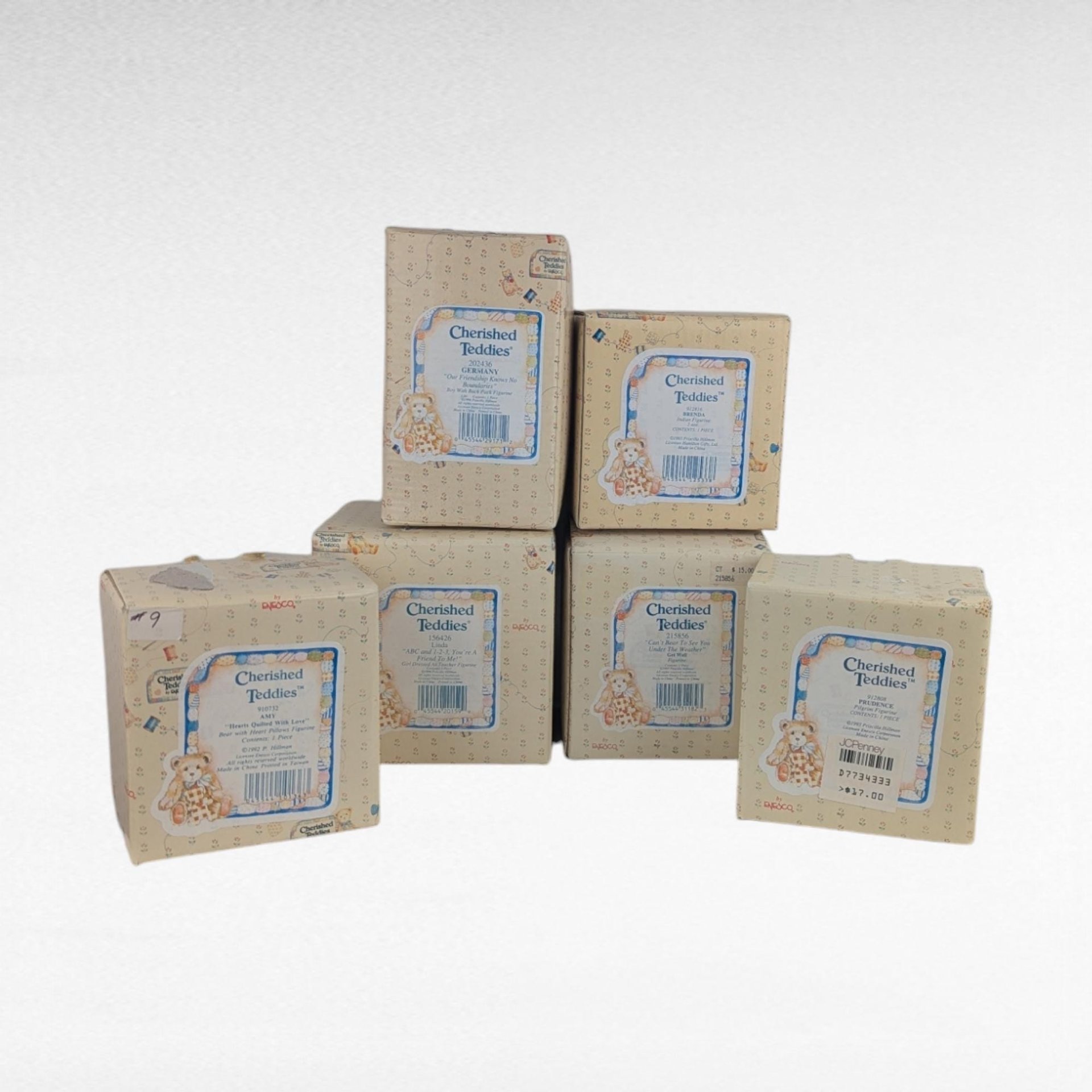 Vintage Cherished Teddies Figurines Lot, 1990s Collectible Bears, Priscilla Hillman Designs, Gift for Collector, Nursery Decor