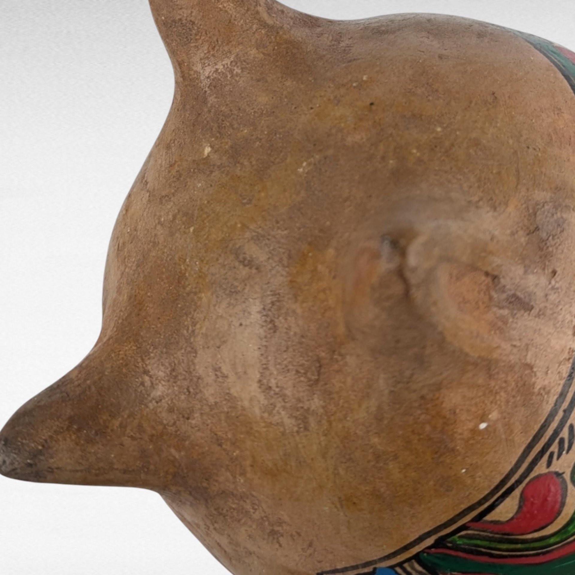 Vintage Handpainted Terracotta Bowl, 6.5" Hanging Planter, Folk Art Pottery, Boho Decor, Gift for Plant Lover, Housewarming Present