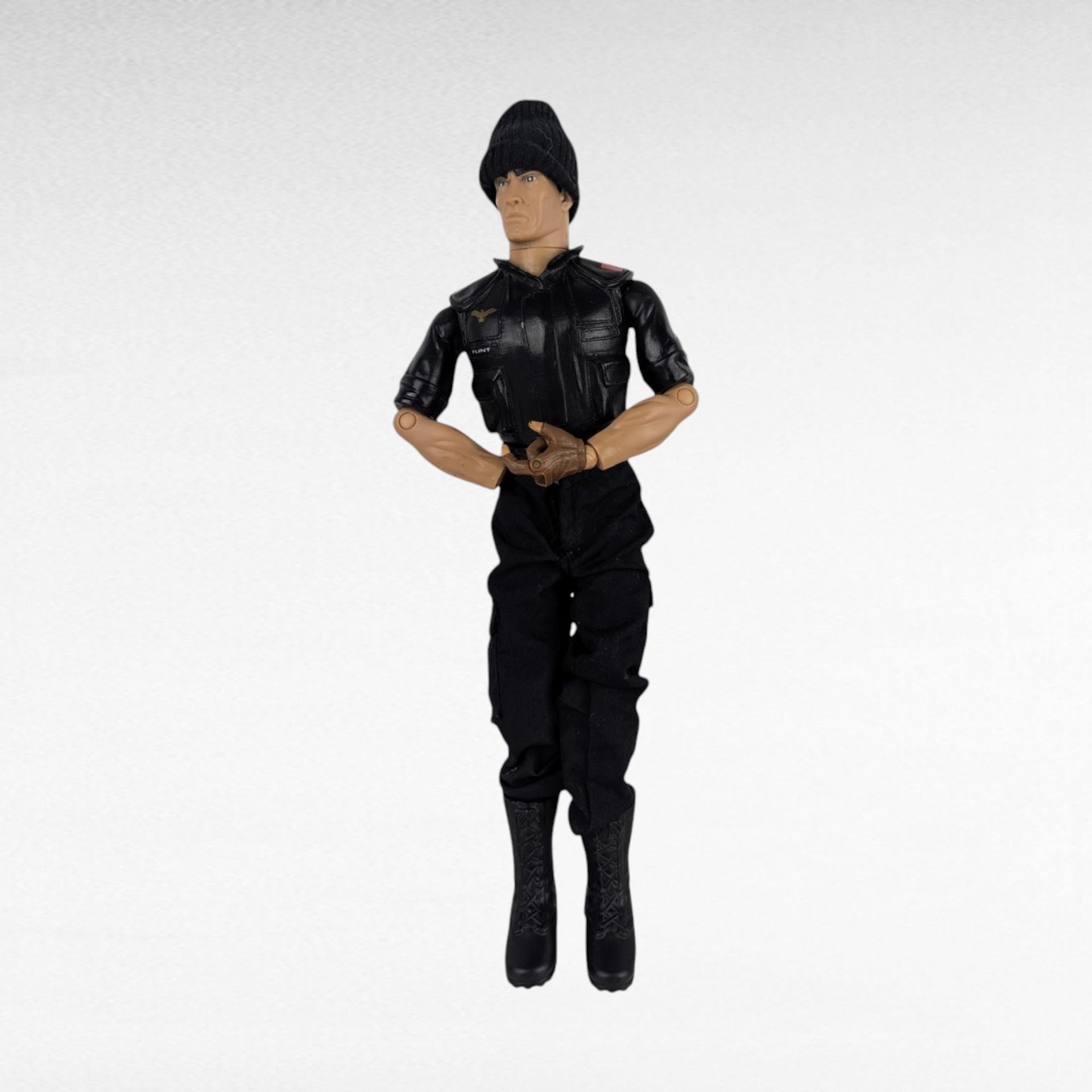 Vintage 1990s Hasbro GI Joe Action Figure, Black Outfit, MISSING HAND, Accessories, 12", Collectible Toy, Gift for Collector