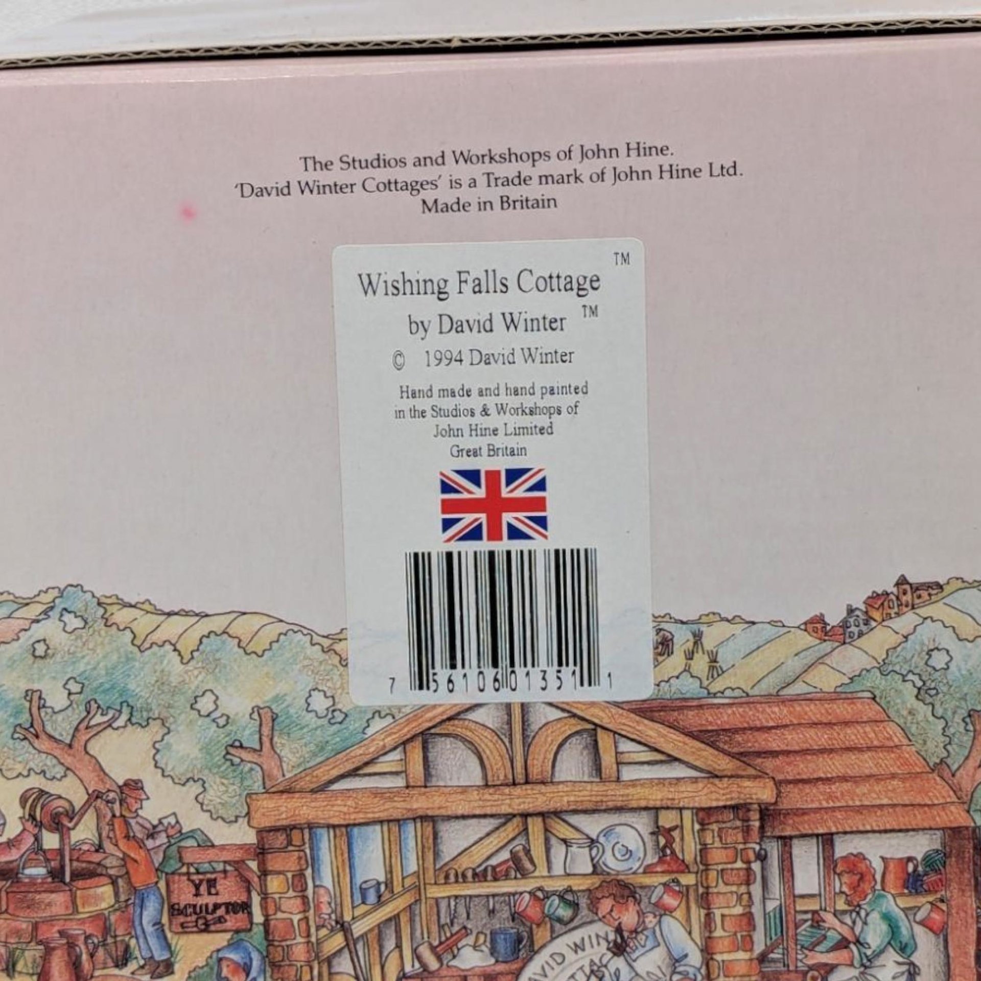 1994 David Winter Wishing Falls Cottage, Thatched Roof Miniature, Vintage Collectible, English Cottage Decor, Gift for Collector