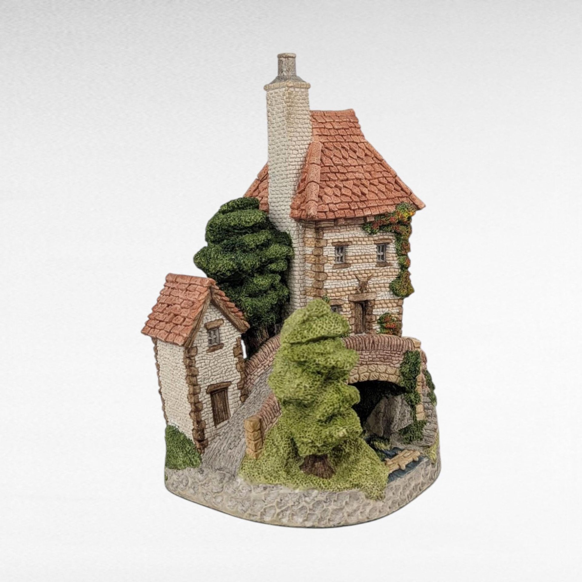 1984 David Winter Tollkeepers Cottage, English Countryside Sculpture, Vintage Collectible, Gift for Collector, Miniature Stone Cottage