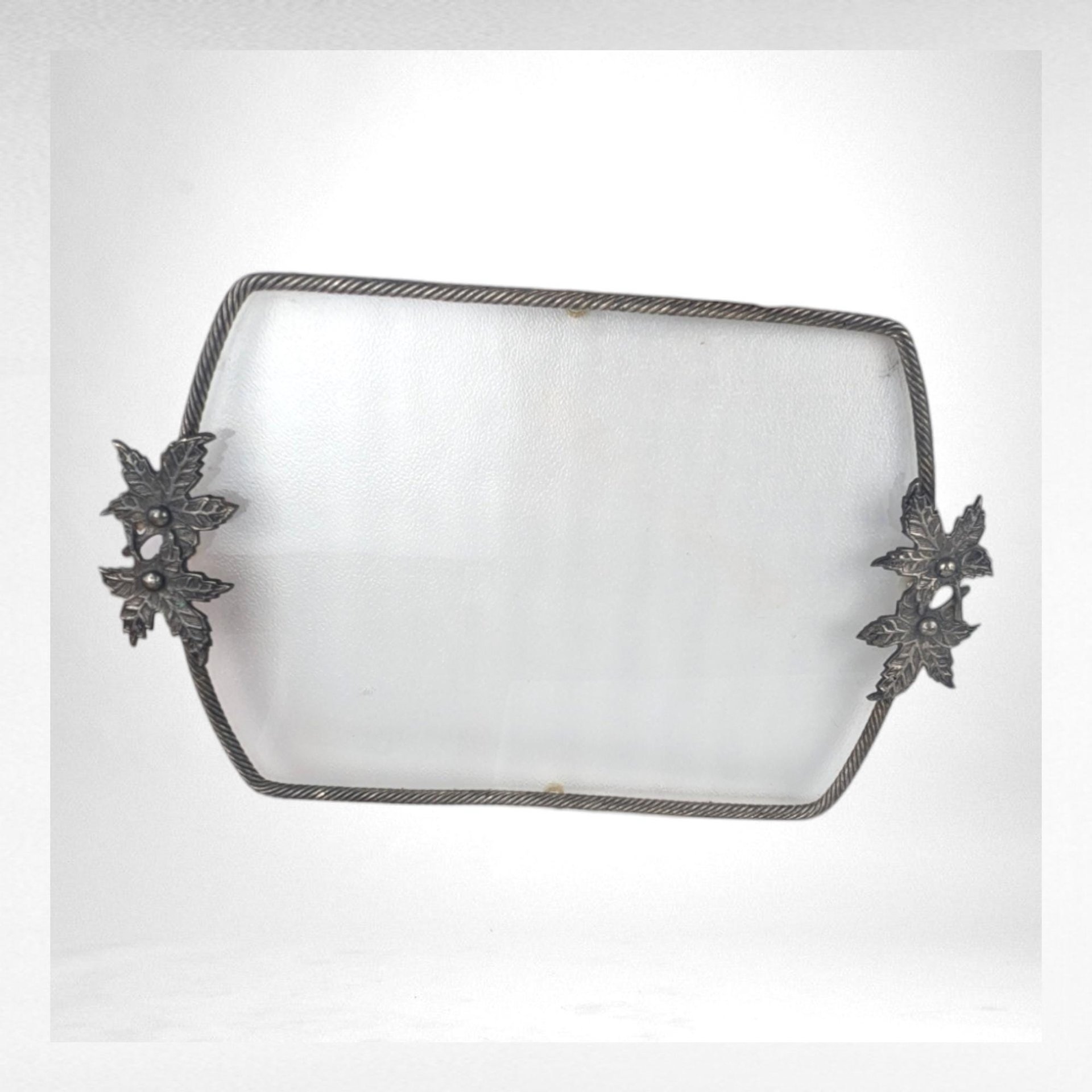 Vintage Pewter Serving Tray with Bumpy Plexiglass Center, 15x9 Inch Decorative Tray, Unique Serving Platter, Gift for Hostess
