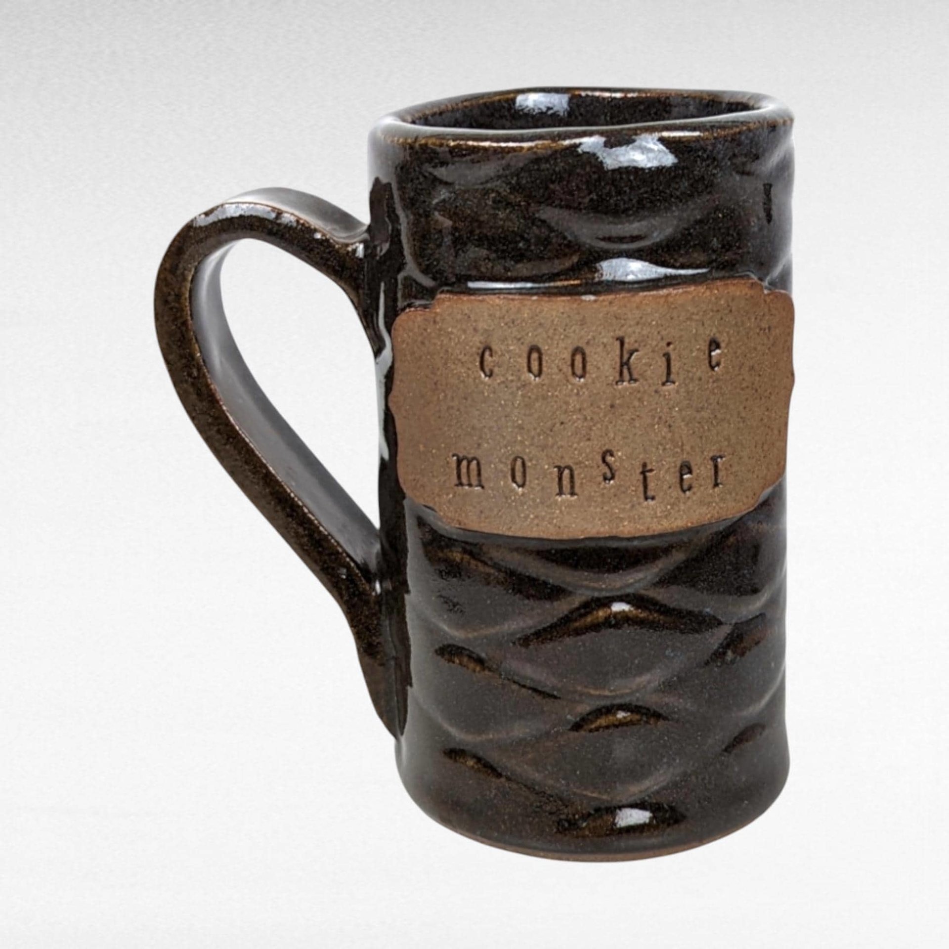 Vintage Handmade Pottery Collection, Cookie Monster Mug, Signed Mugs, Studio Bowl, Cup and Saucer Set, Gift for Collector