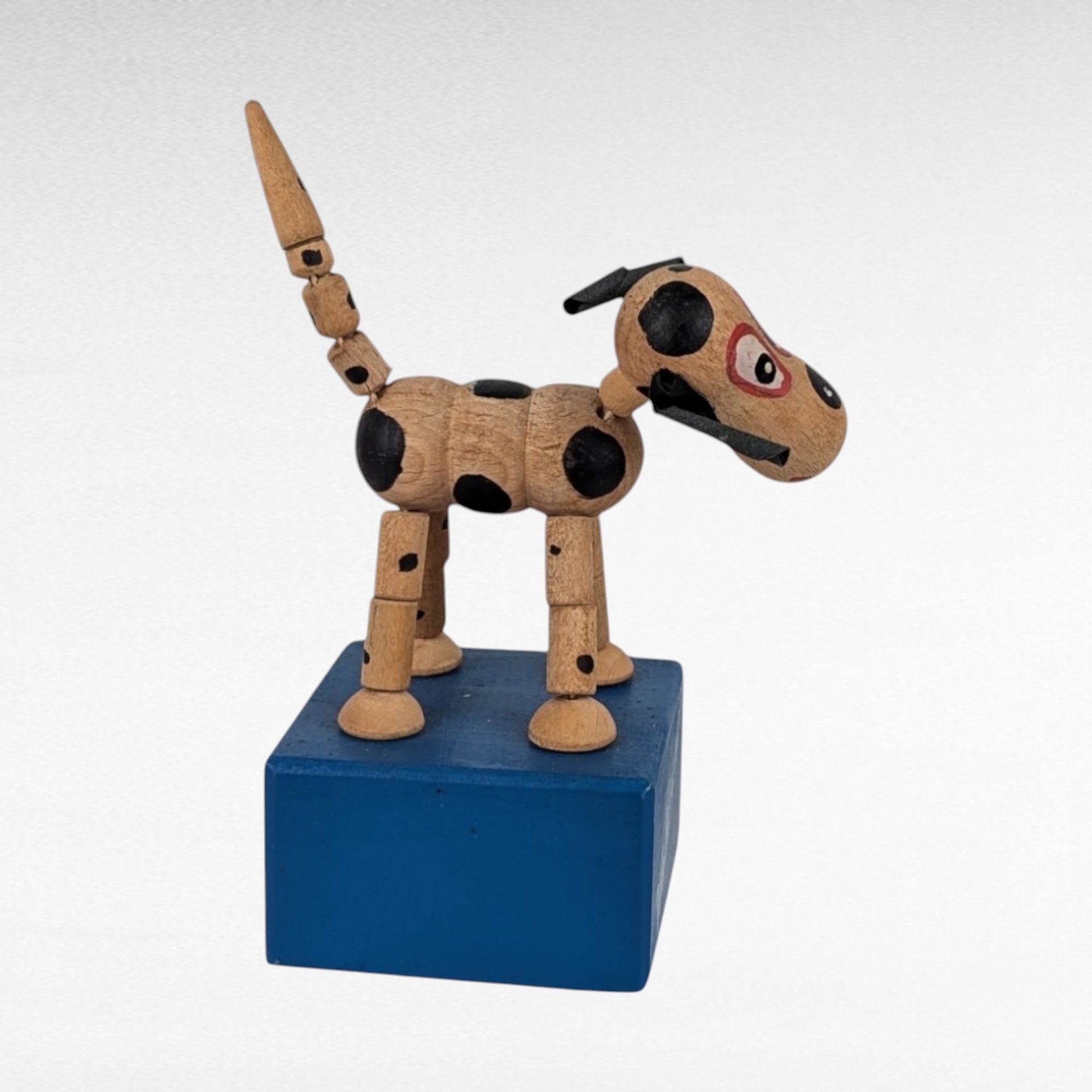 Vintage Wakouwa Wood Dog Push Toy, 5.5" Tall, Original Box, Collectible Wooden Toy, Retro Toy, Gift for Child, Nostalgic Decor