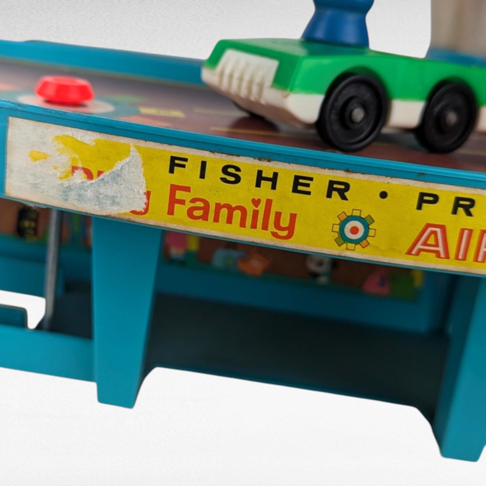 Vintage 1972 Fisher Price Play Family Airport Toy Playset with Car and Figure, Collectible Toy for Kids, Retro Toy Gift