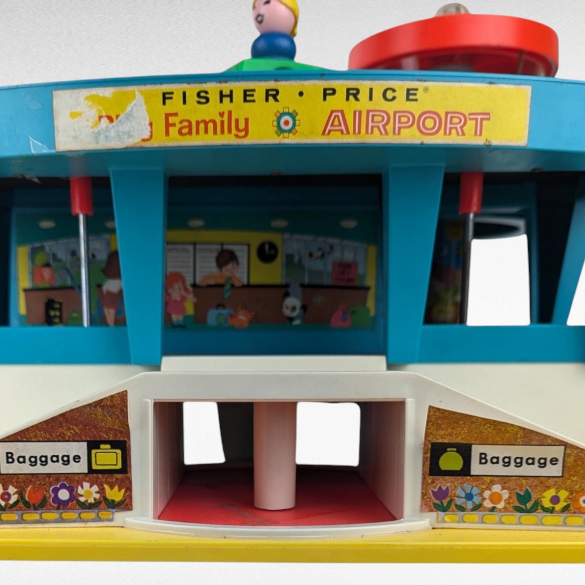 Vintage 1972 Fisher Price Play Family Airport Toy Playset with Car and Figure, Collectible Toy for Kids, Retro Toy Gift