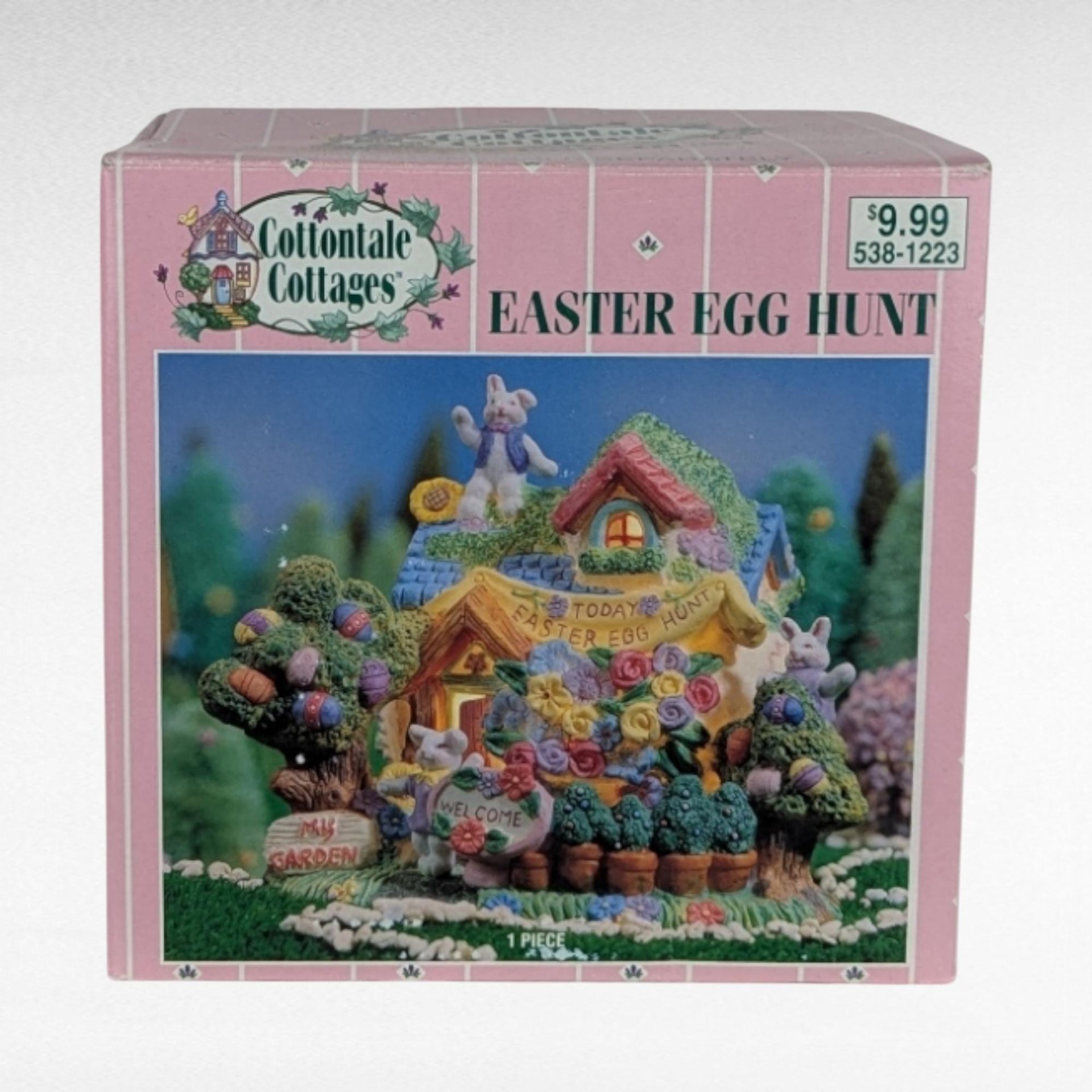 Vintage Cottontale Cottages Easter Egg Hunt Ceramic Light Up House, Easter Decor, Spring Decor, Gift for Easter Lovers