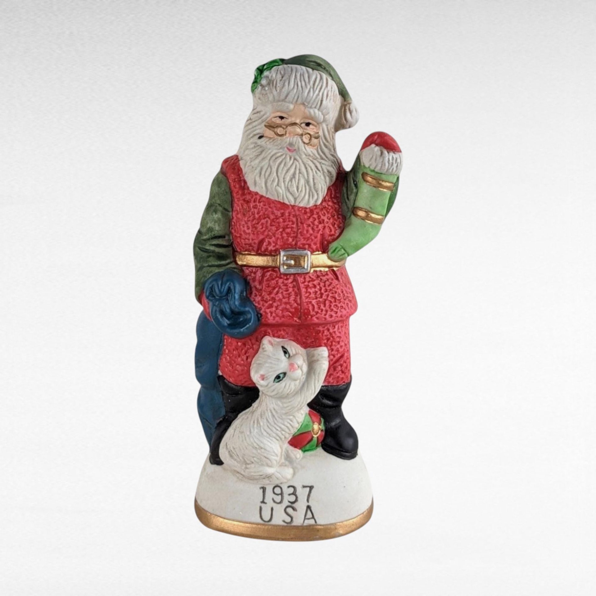 Vintage Santa Christmas Decor Lot - Hallmark Keepsake, Ceramic Santa Figurines, 1937 USA Santa, Gnome - Unique Holiday Collectibles