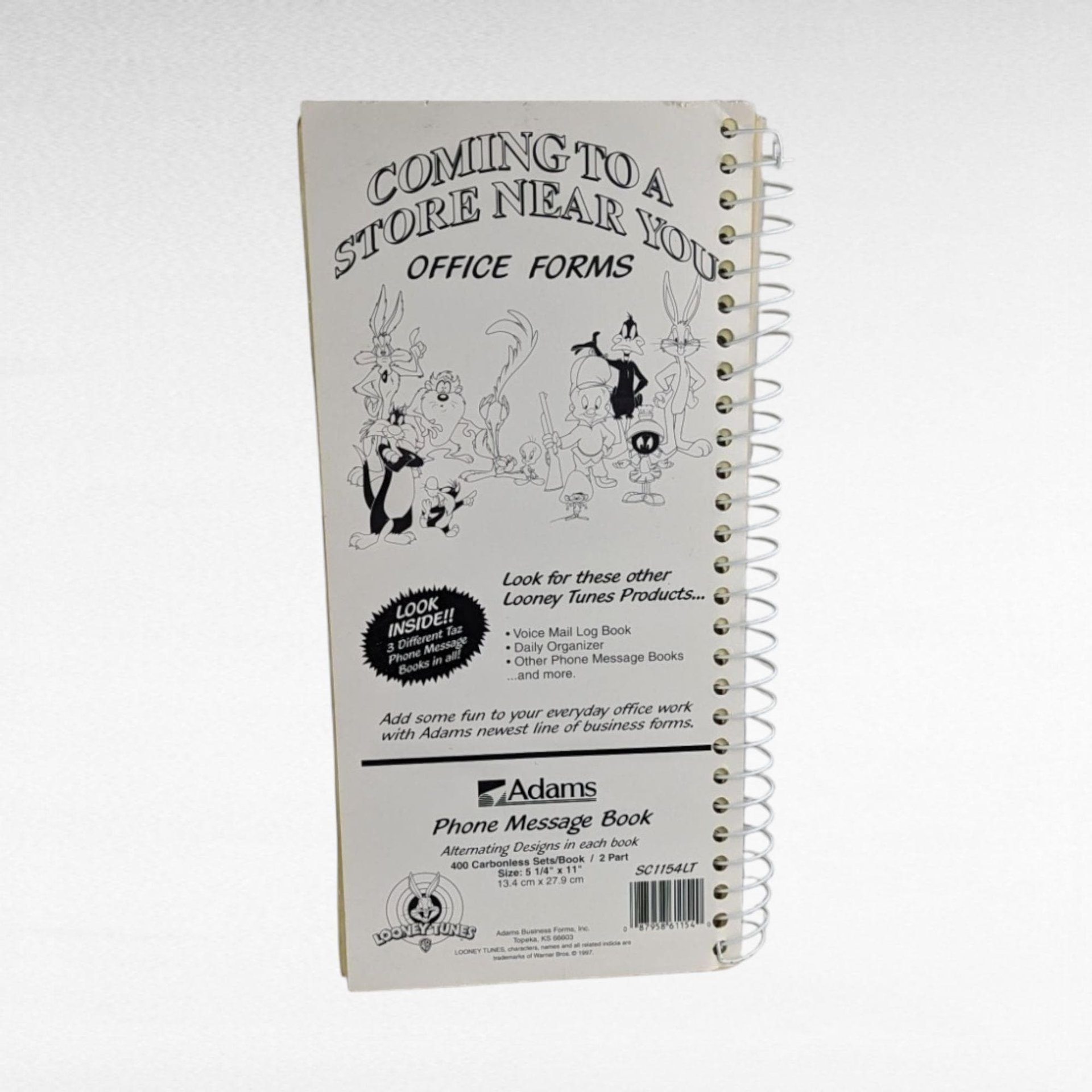 Vintage Looney Tunes Taz Phone Message Book, 1997, Unused, Collectible Cartoon Memorabilia, Gift for Taz Fan, Office Decor