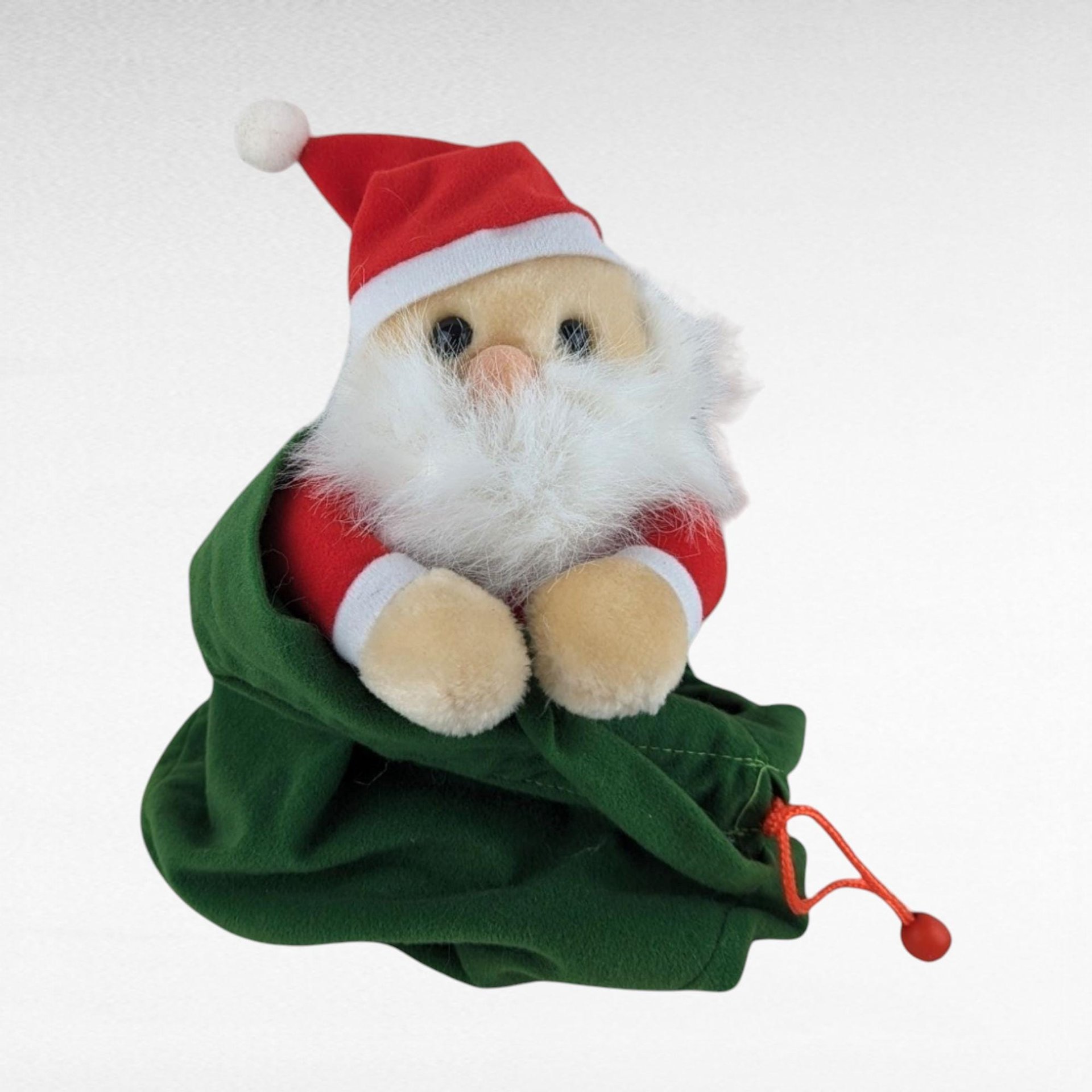 Vintage Christmas Plush Lot - Ty Attic Treasures Klause Bear, Bachman's Santa in Bag, Red/Green Teddy Bear Couple - Holiday Decor