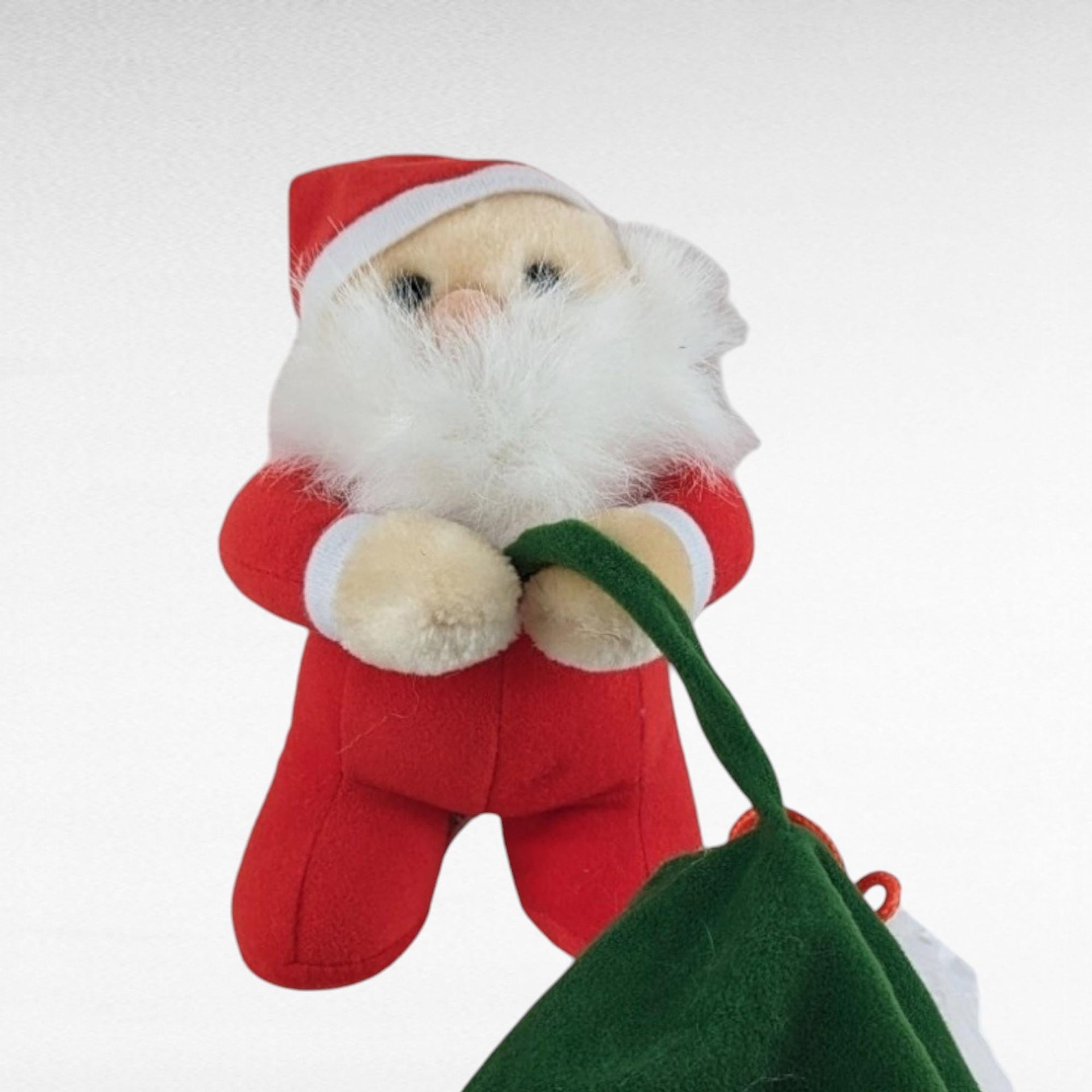 Vintage Christmas Plush Lot - Ty Attic Treasures Klause Bear, Bachman's Santa in Bag, Red/Green Teddy Bear Couple - Holiday Decor