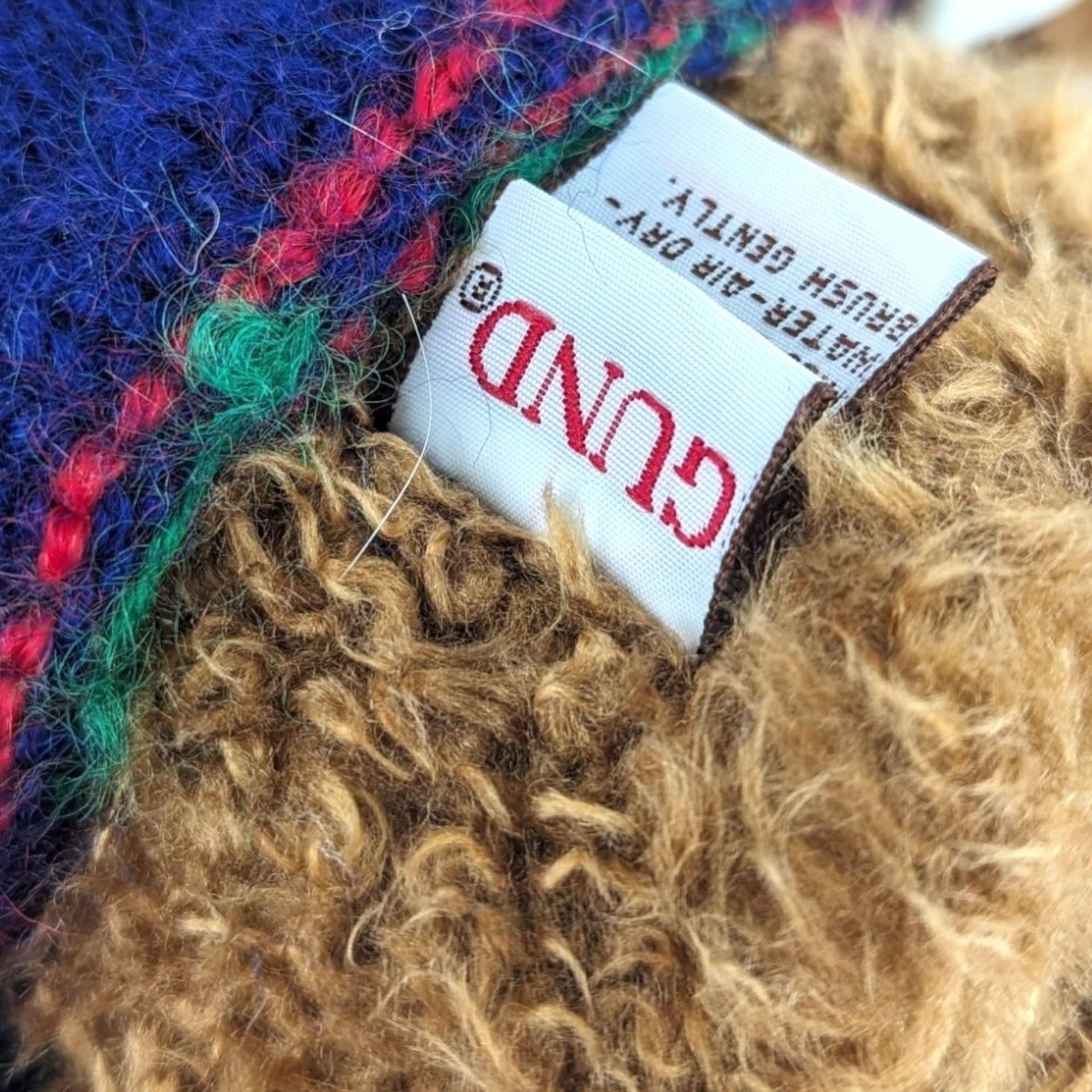 Vintage Sweater Bear Plush Pair - Gund Apple Sweater Teddy, Commonwealth USA Sweater Bear - Collectible Plushies, Vintage Toys, Gift Ideas