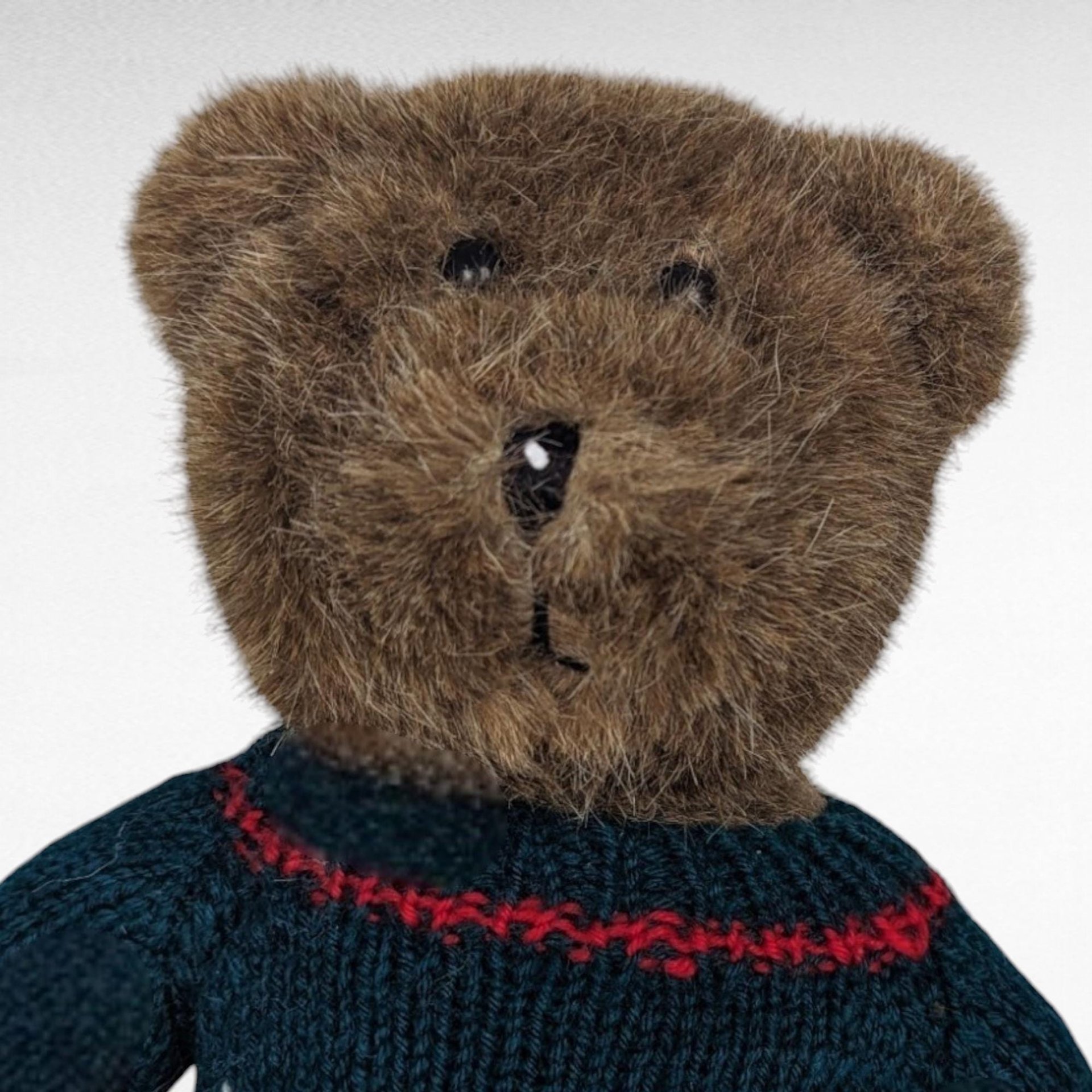 Vintage Sweater Bear Plush Pair - Gund Apple Sweater Teddy, Commonwealth USA Sweater Bear - Collectible Plushies, Vintage Toys, Gift Ideas