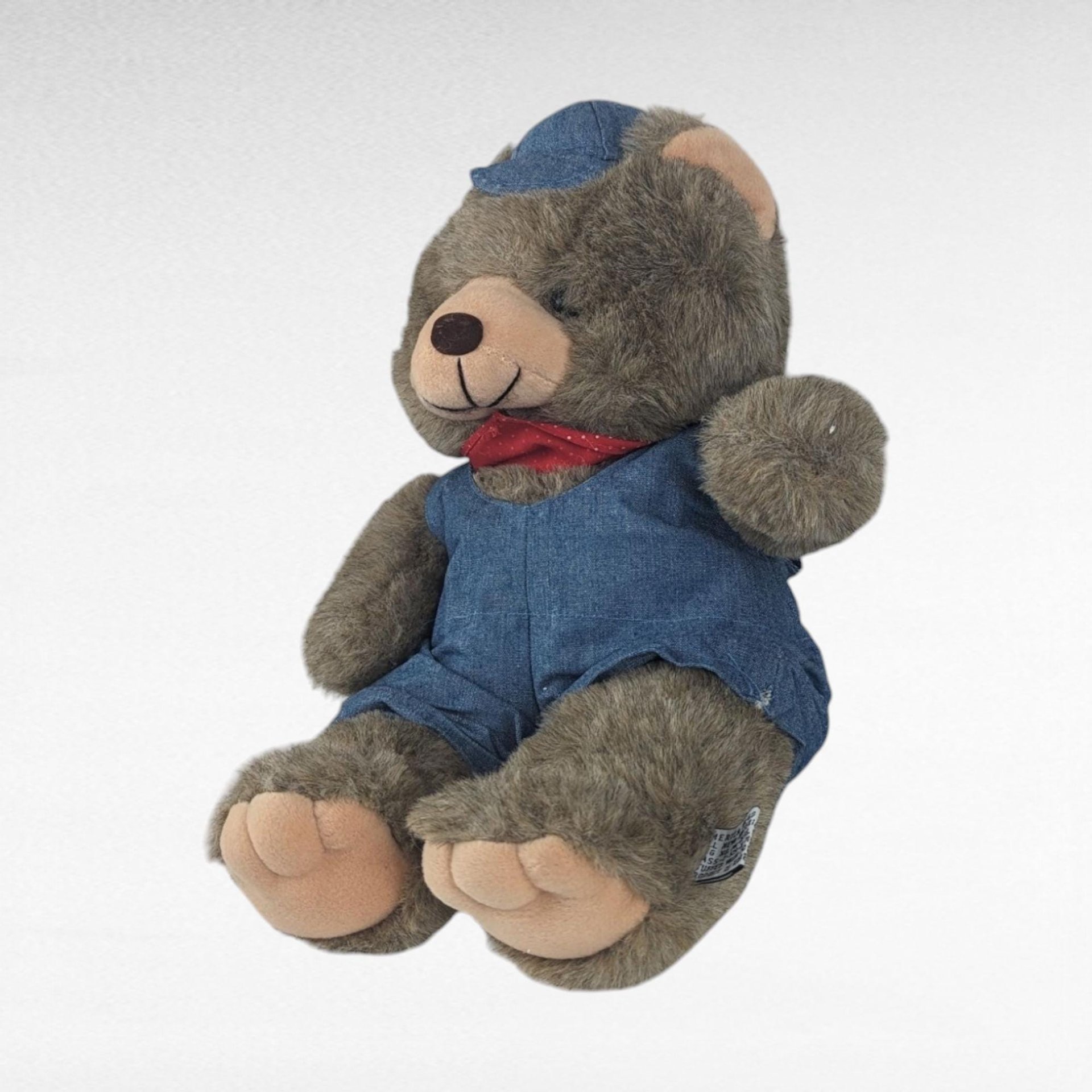 Vintage Teddy Bear Pair, America Wego Denim Bear, 1985 Dakin Del Monte Bear, Collectible Plush Toys, Gift for Kids