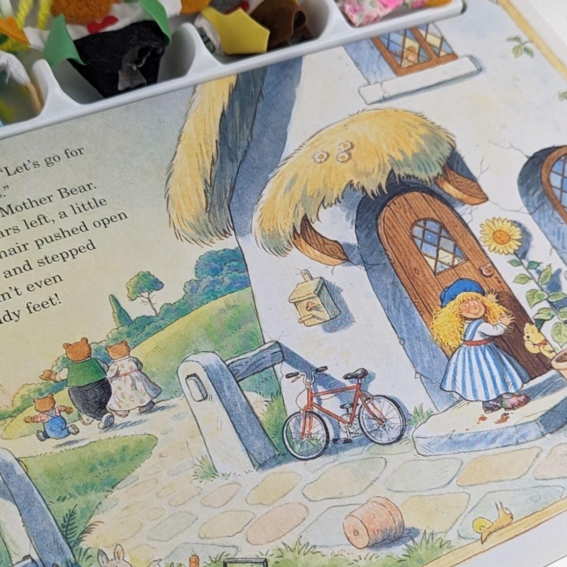 Vintage Finger Puppet Theater Books, Little Red Riding Hood, Goldilocks and the Three Bears, Children's Books, Storytelling Props