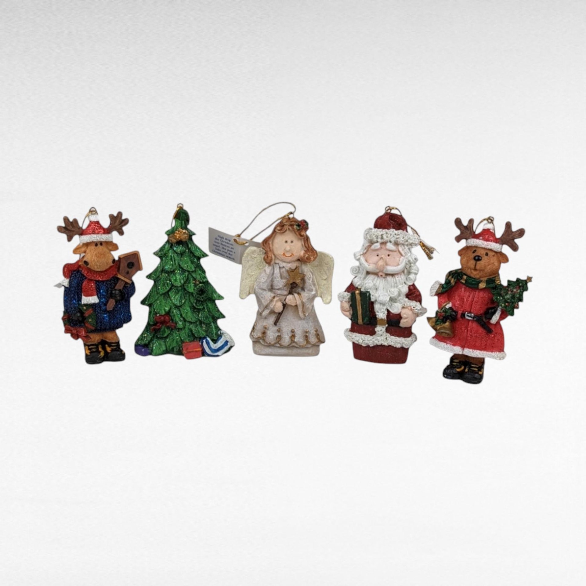 Vintage Resin Christmas Ornaments | Marathon Ornaments, Skating Snowmen, Dachshund Dog | Festive Holiday Decor