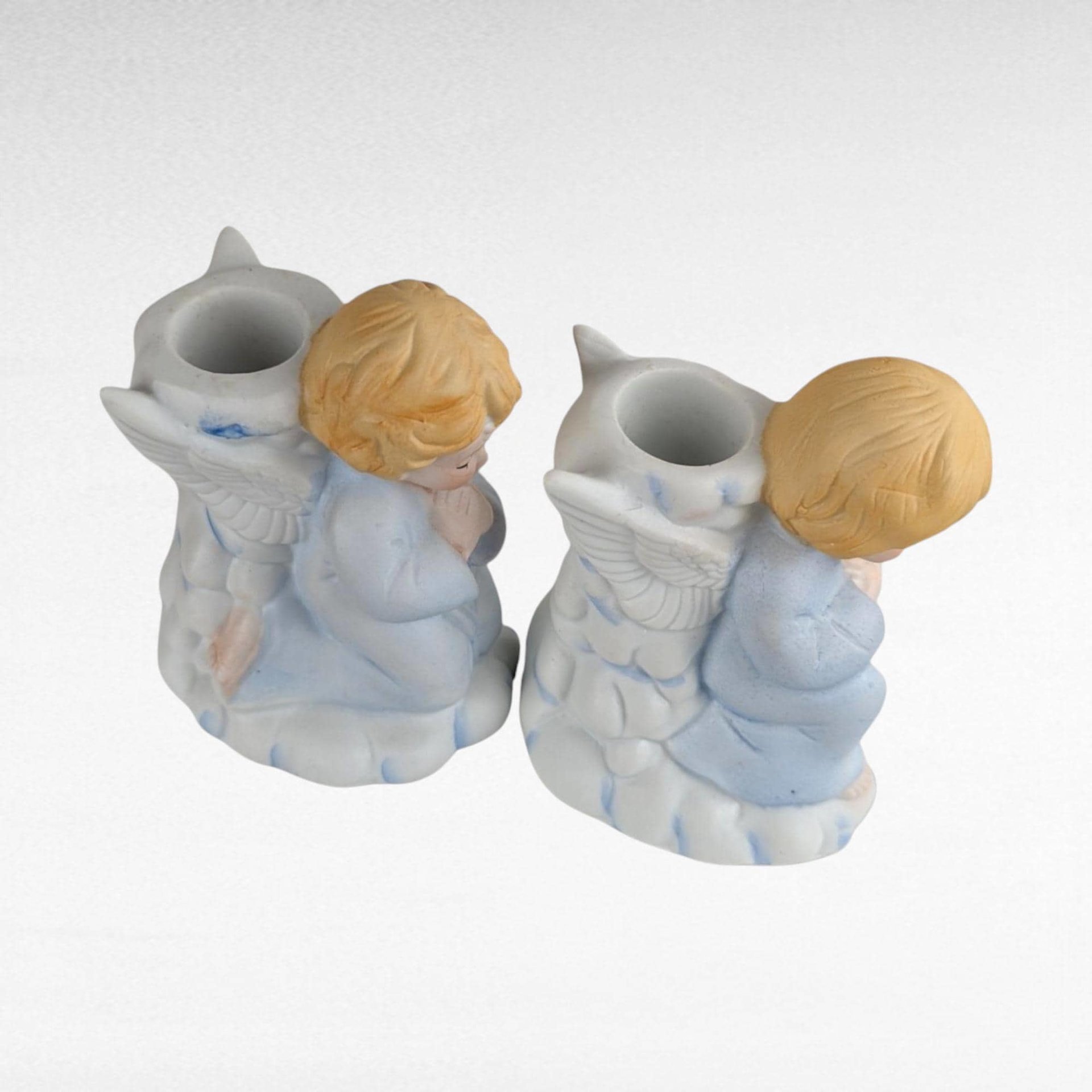 Vintage Ceramic Angel Figurine Lot, Homco, Lefton, Praying Candle Holders, Angel Collector Gift, Religious Decor