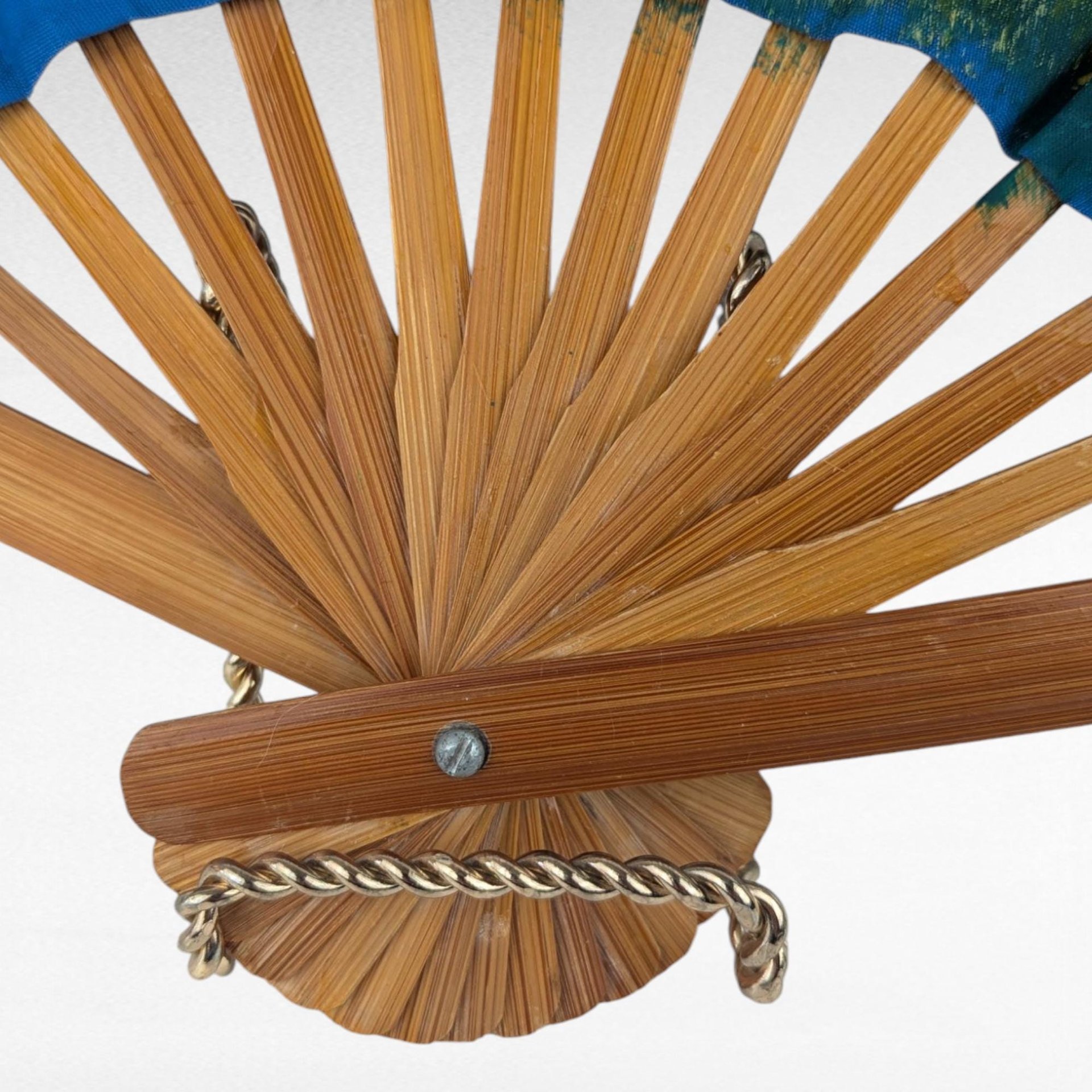 Vintage Decorative Fans, Cloth Wood Plastic, Asian Inspired Decor, Wall Hanging, Gift for Fan Collectors, Home Decor Accent