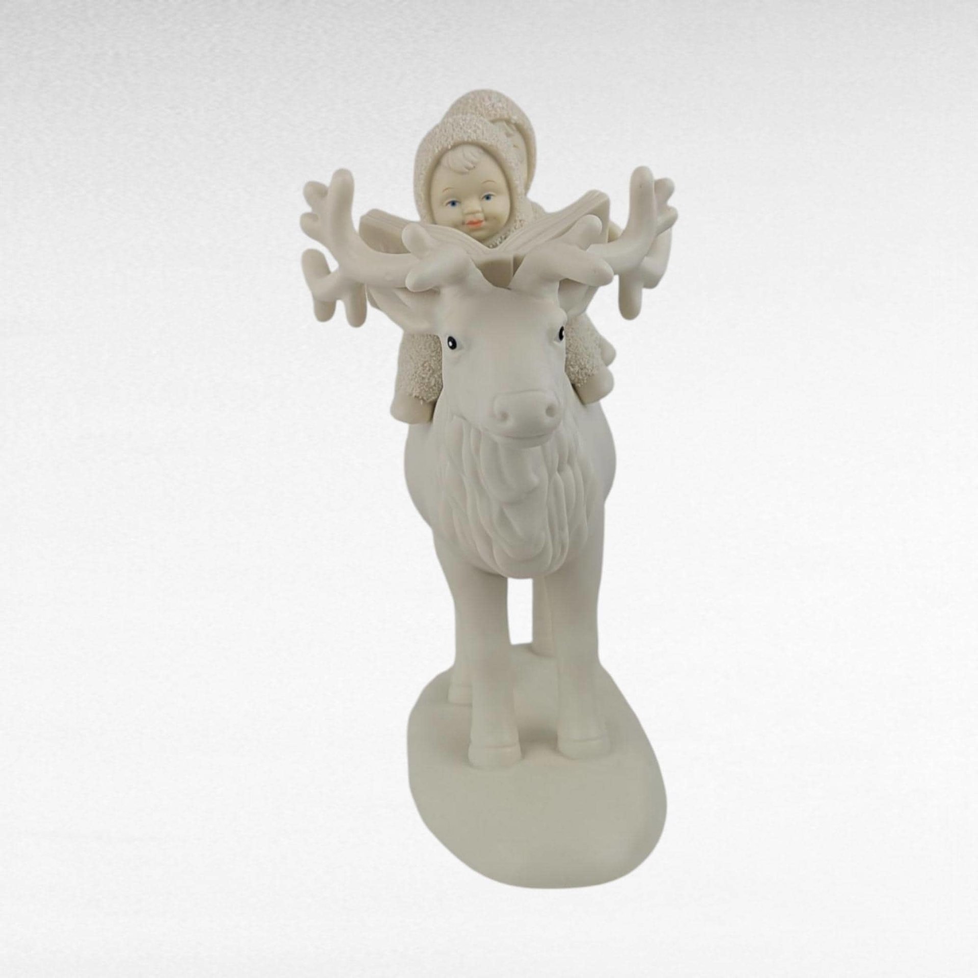 Vintage Dept 56 Snowbabies "A Journey for Two by Caribou!" Figurine, 8 Inch, Collectible Snowbabies, Gift for Collector, Christmas Decor