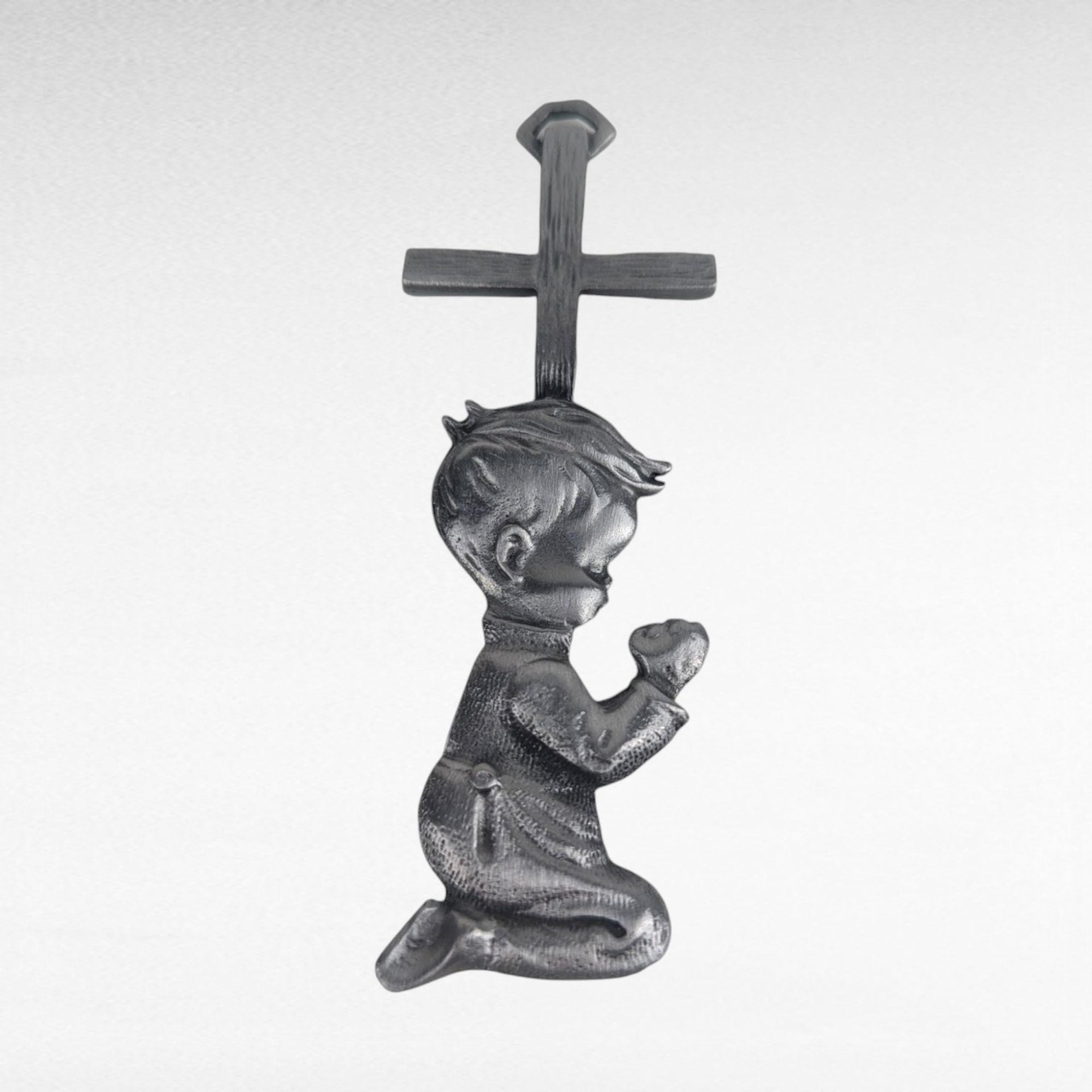 Vintage Christmas Angel Lot, Madonna Ornament, Cherub, Pewter Snowflake, Praying Boy, Crystal Pewter Cross, Holiday Decor