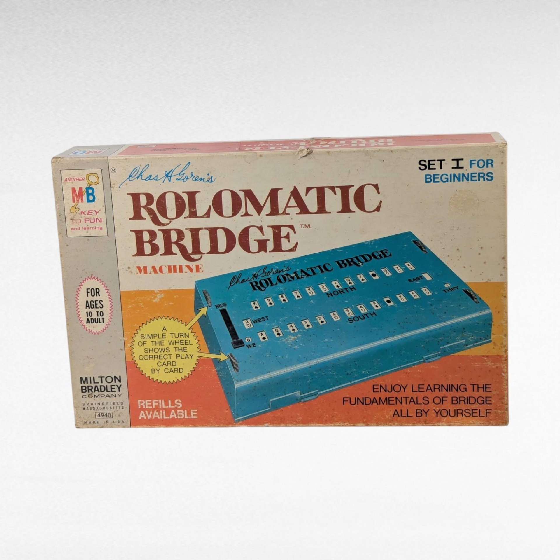 Vintage 1960s MB Chas Goren's Rolomatic Bridge Machine, Beginner Bridge Learning Tool, Classic Board Game, Gift for Bridge Enthusiasts