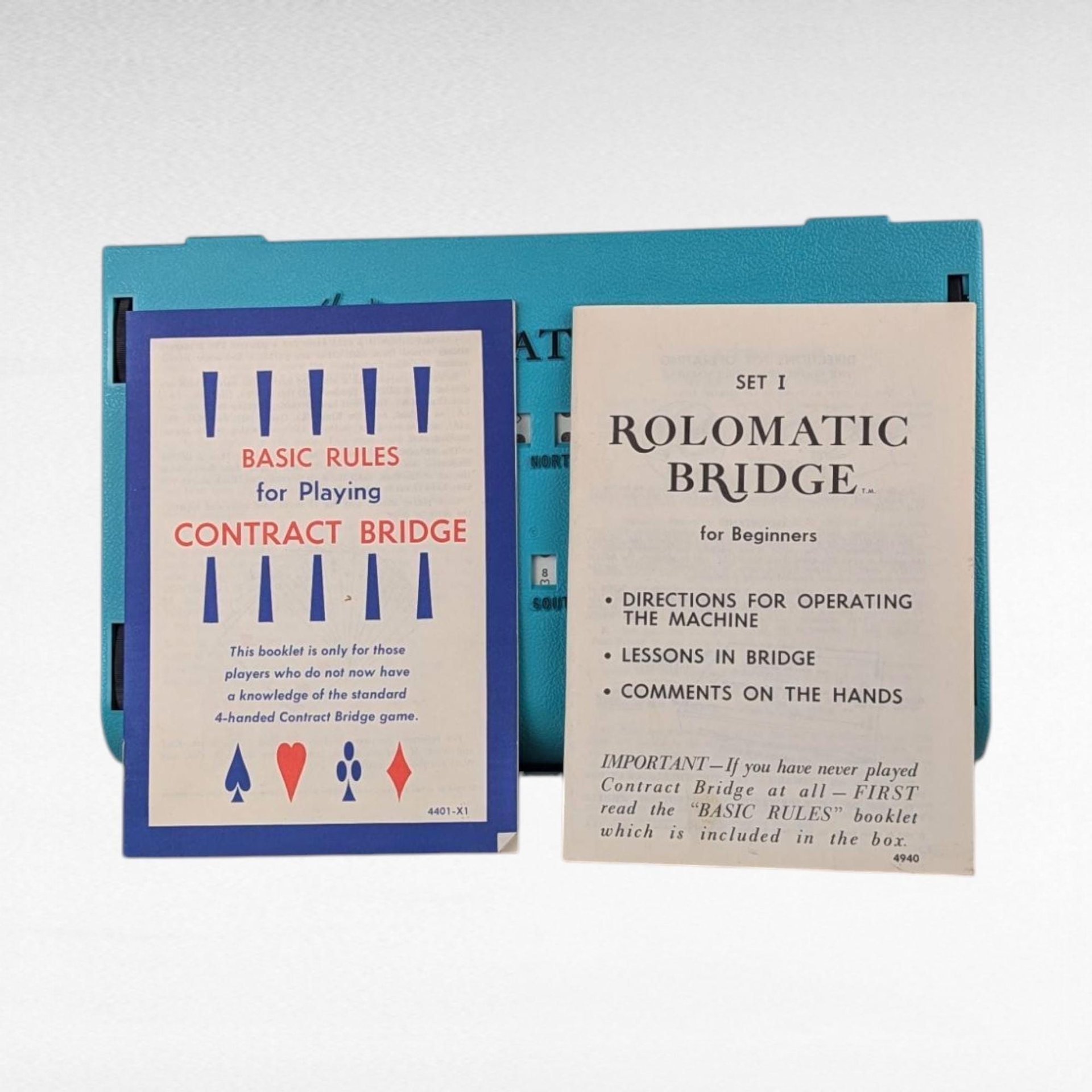 Vintage 1960s MB Chas Goren's Rolomatic Bridge Machine, Beginner Bridge Learning Tool, Classic Board Game, Gift for Bridge Enthusiasts