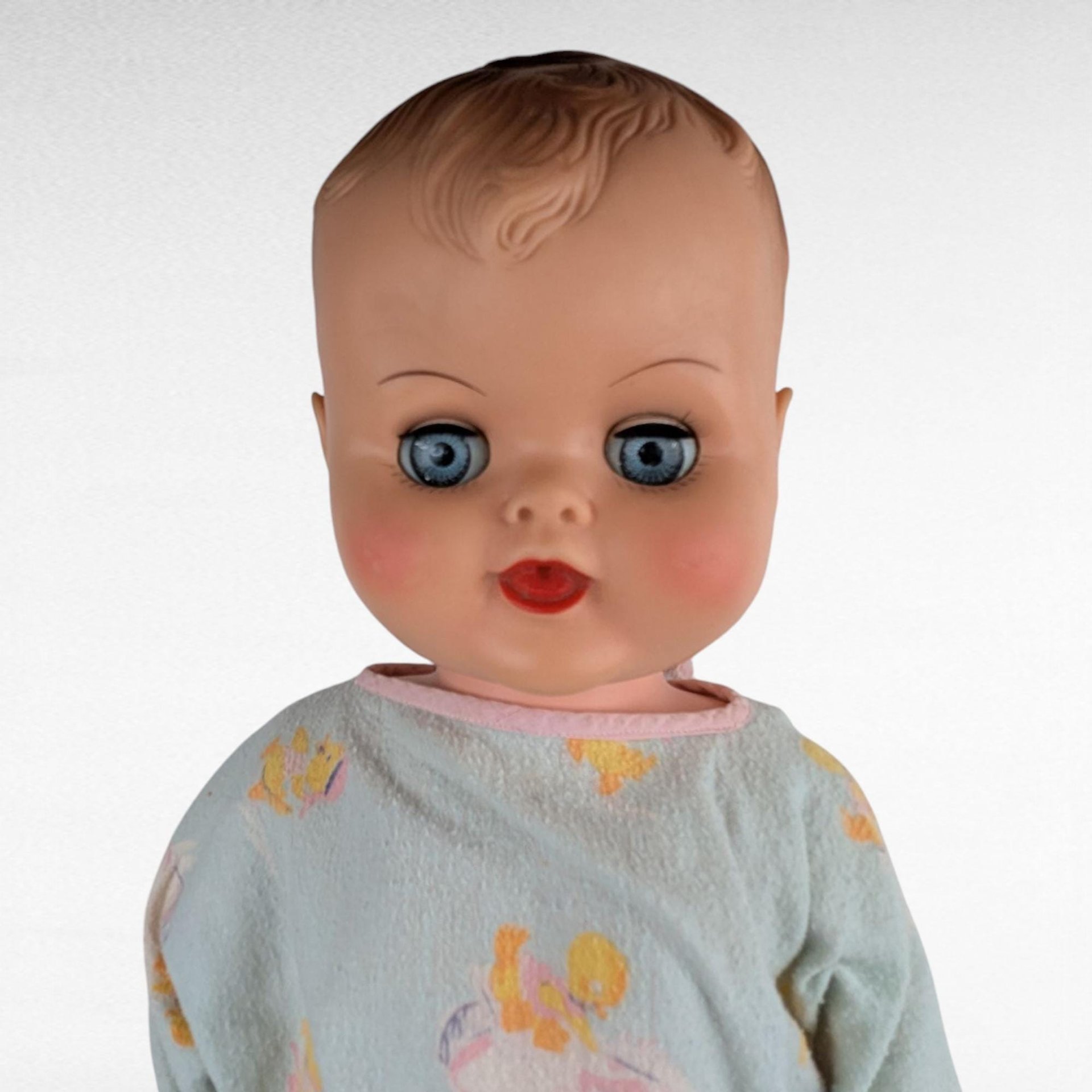 Vintage 20" Plastic Baby Doll with Moving Limbs and Sleeping Eyes, Nightgown, Collectible Baby Doll, Gift for Doll Lovers