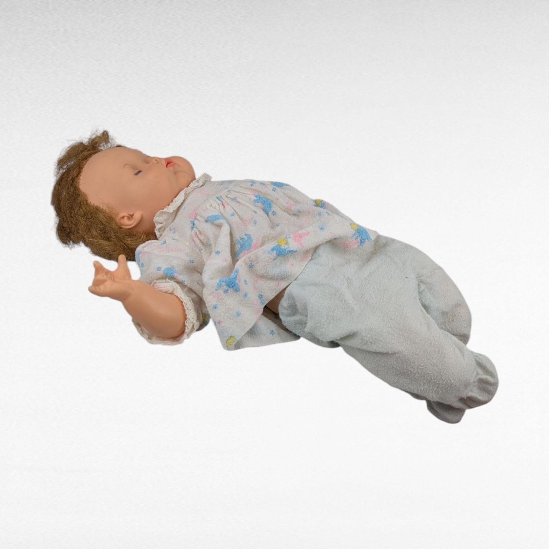 Vintage 1960s Soft Body Plastic Baby Doll, Cries When Moved, 19.5 Inch Retro Toy, Collectible Baby Doll, Gift for Doll Collectors