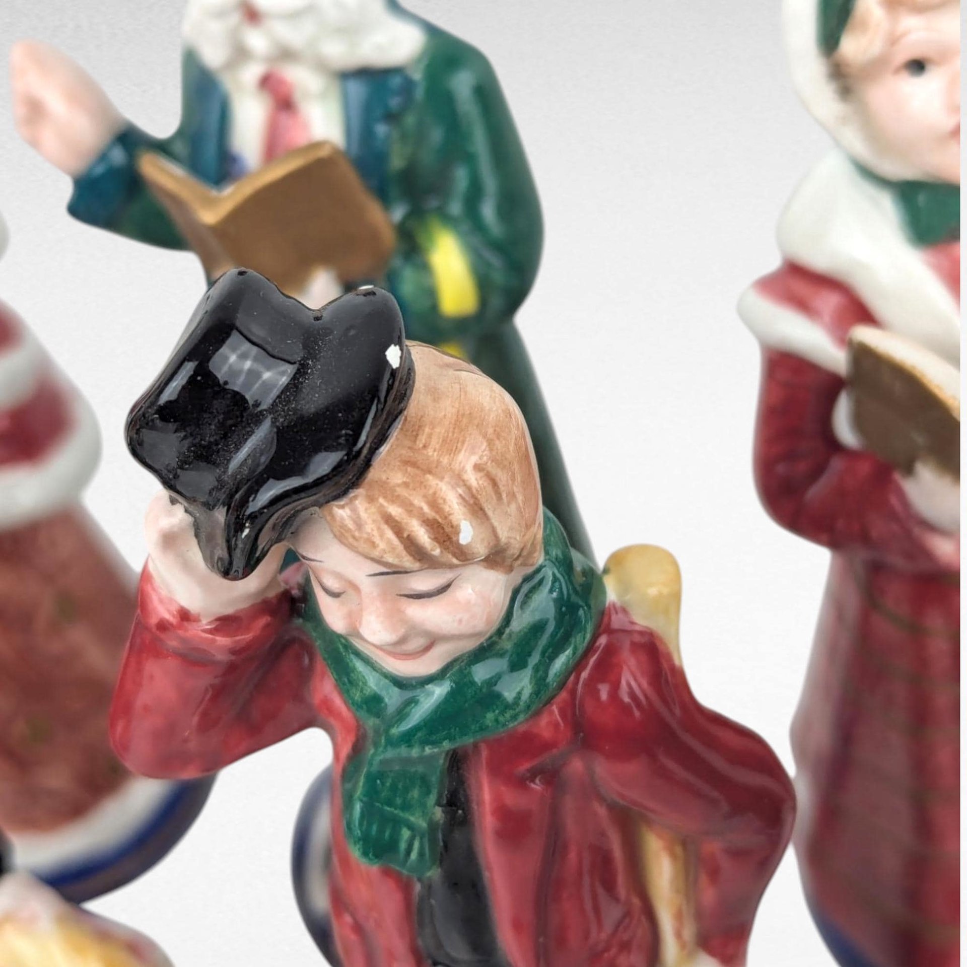 Vintage Fitz and Floyd Caroler Set, A Christmas Carol 1843-1993, Porcelain Figurines, Collector Series, Holiday Decor, Gift for Dickens Fans