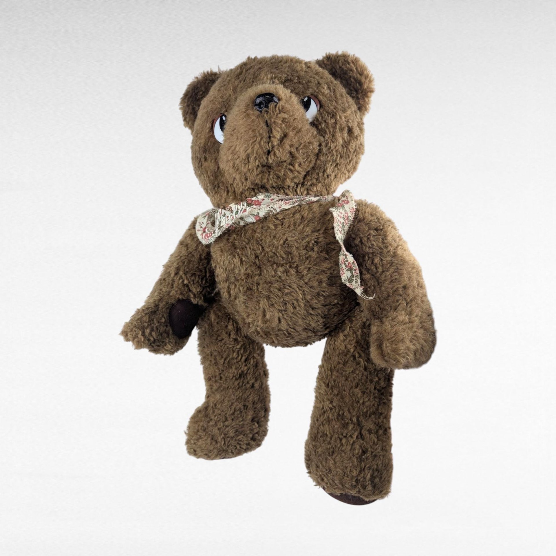 Vintage Gladly the Cross-Eyed Bear Plush, 17" Tall, Soft Brown Teddy, Collectible Stuffed Animal