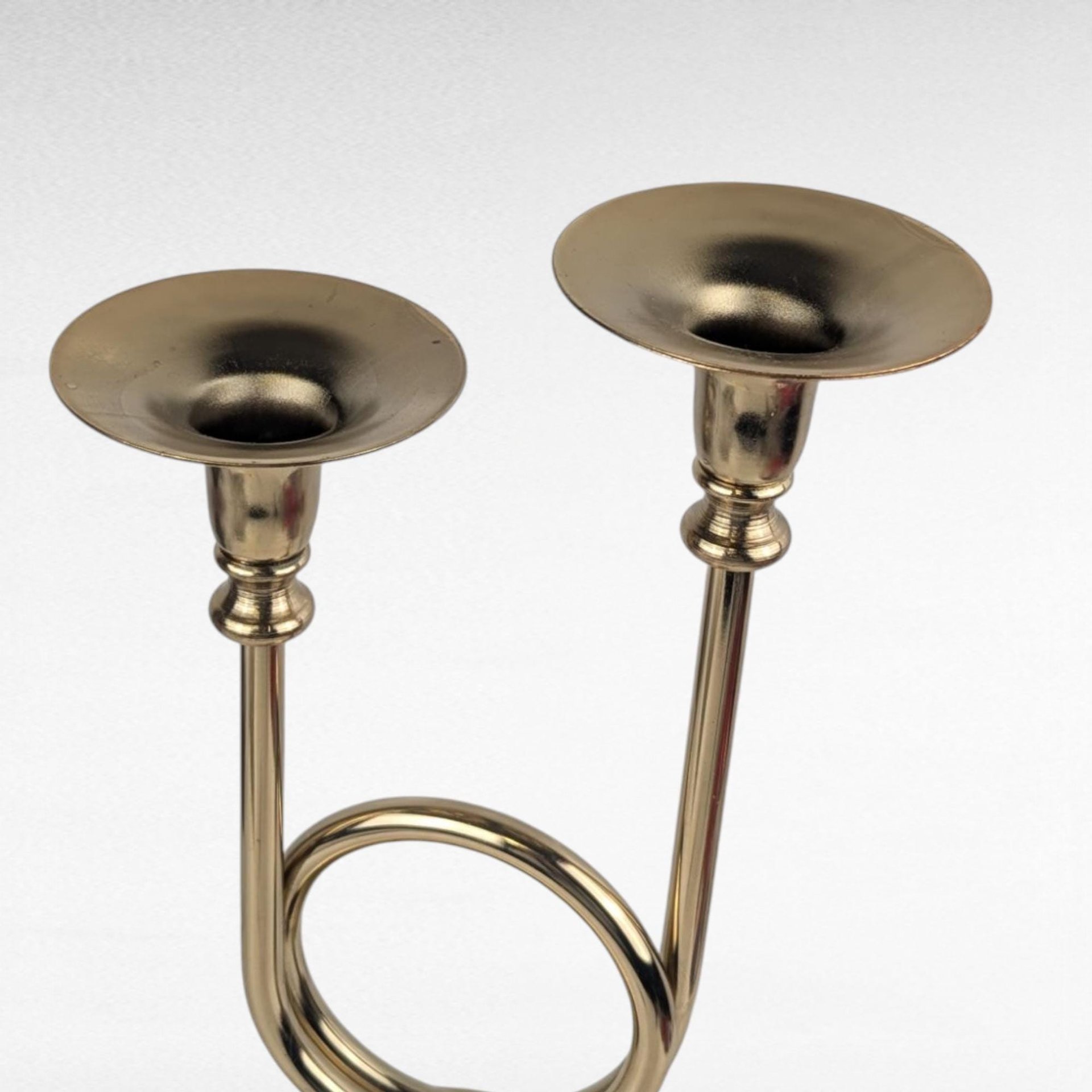Vintage Brass Double Taper Candle Holder, Unique Mid-Century Candleabra, Decorative Brass Candle Stand, Gift for Home Decor Enthusiasts